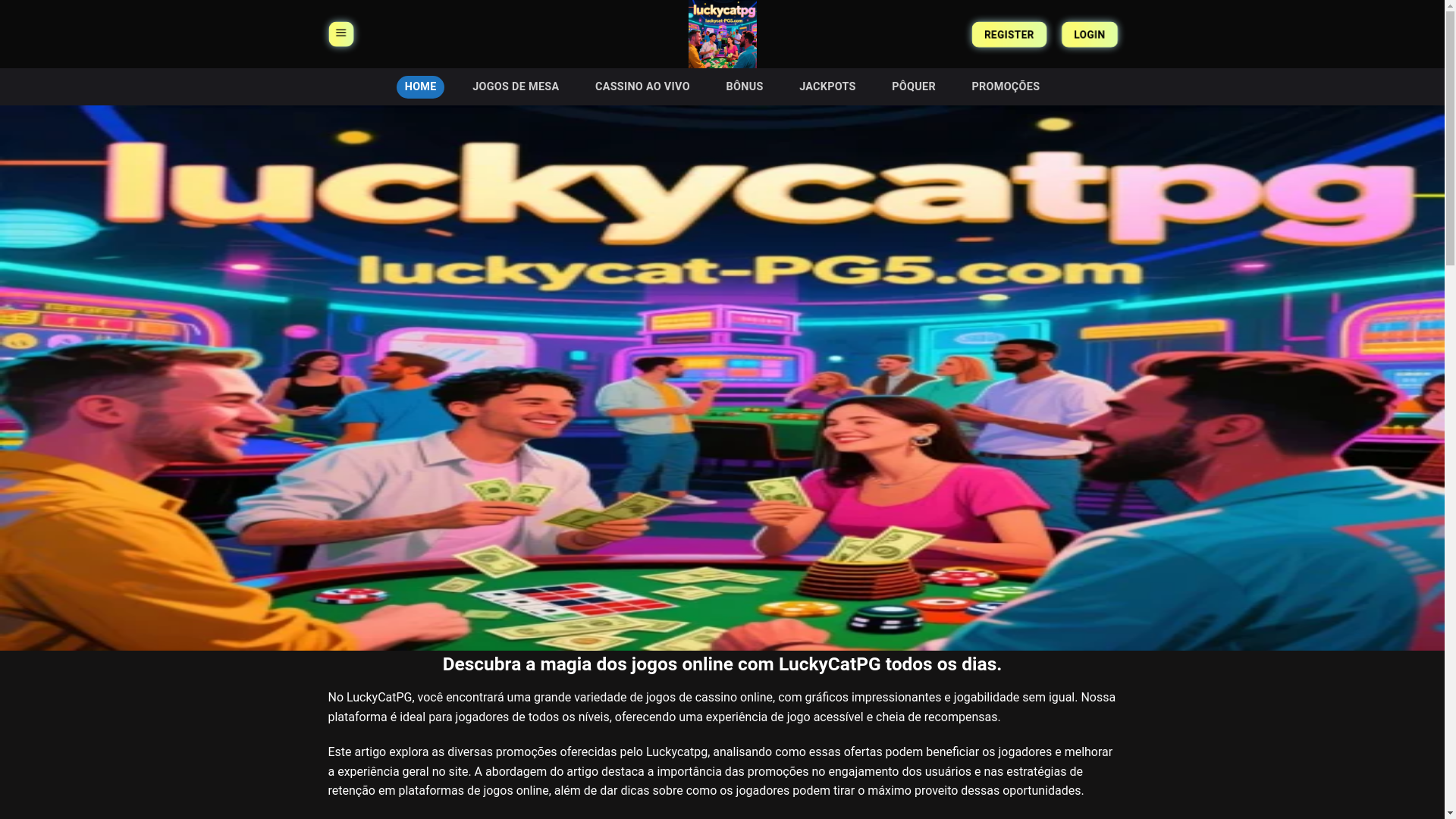 website screenshot of https://luckycat-pg5.com/