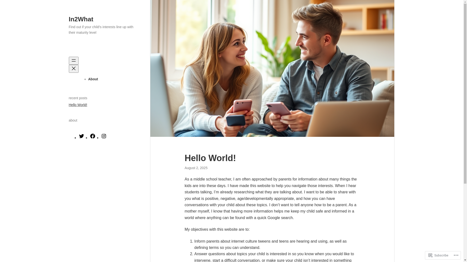 website screenshot of https://in2what.blog/