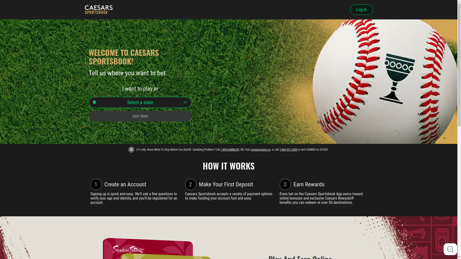 website screenshot of https://www.caesars.com/sportsbook