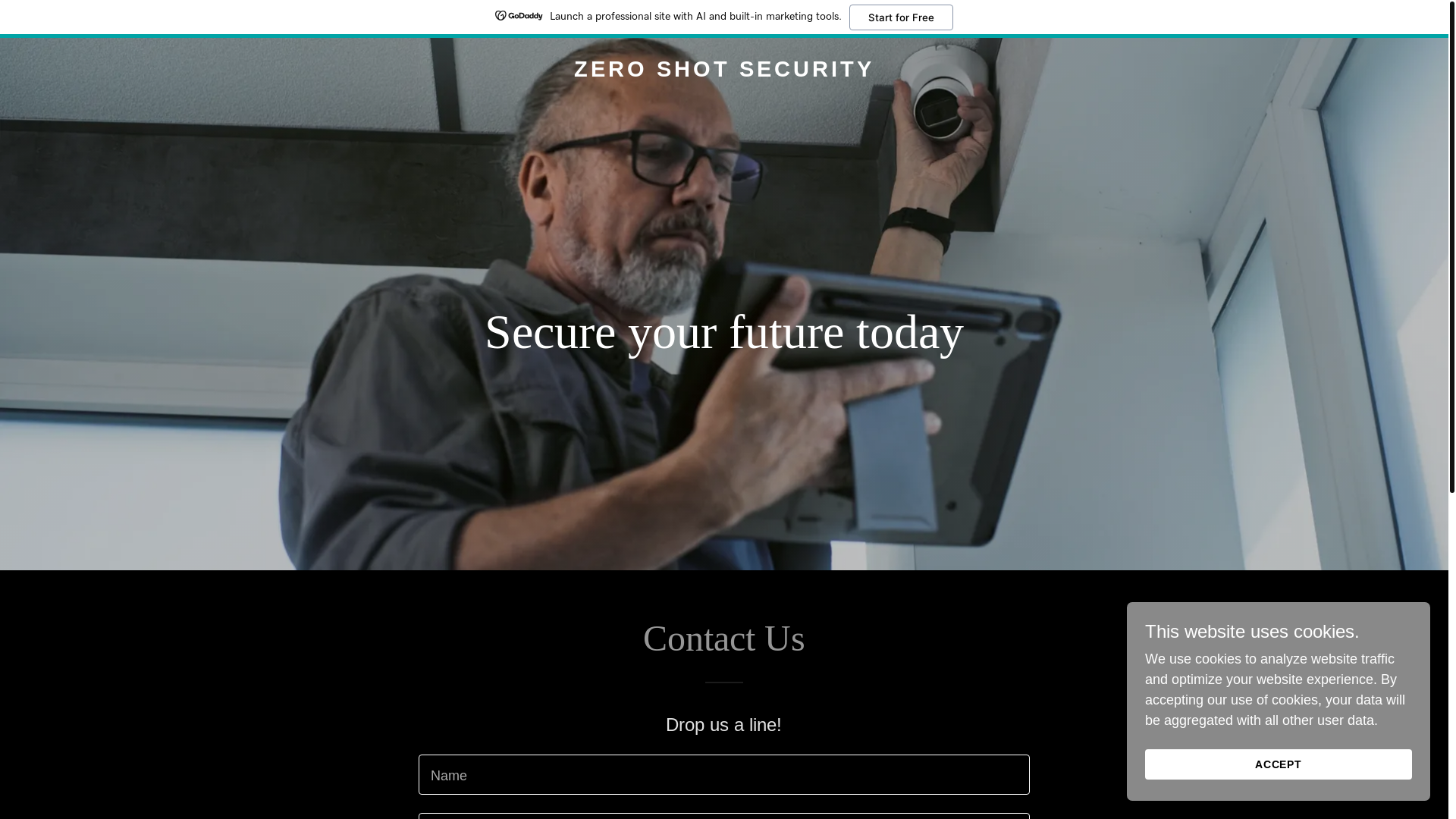 website screenshot of https://zeroshotsec.com/