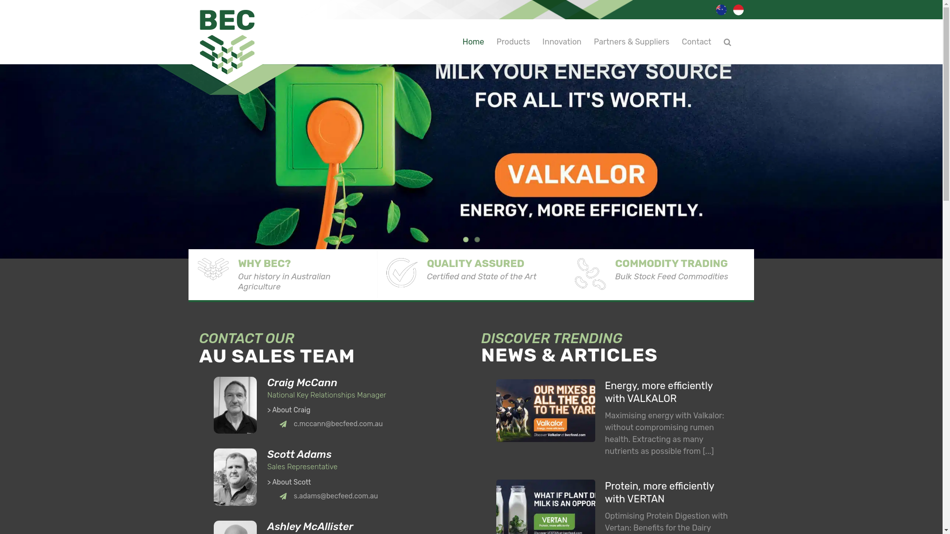 website screenshot of https://becfeed.au/