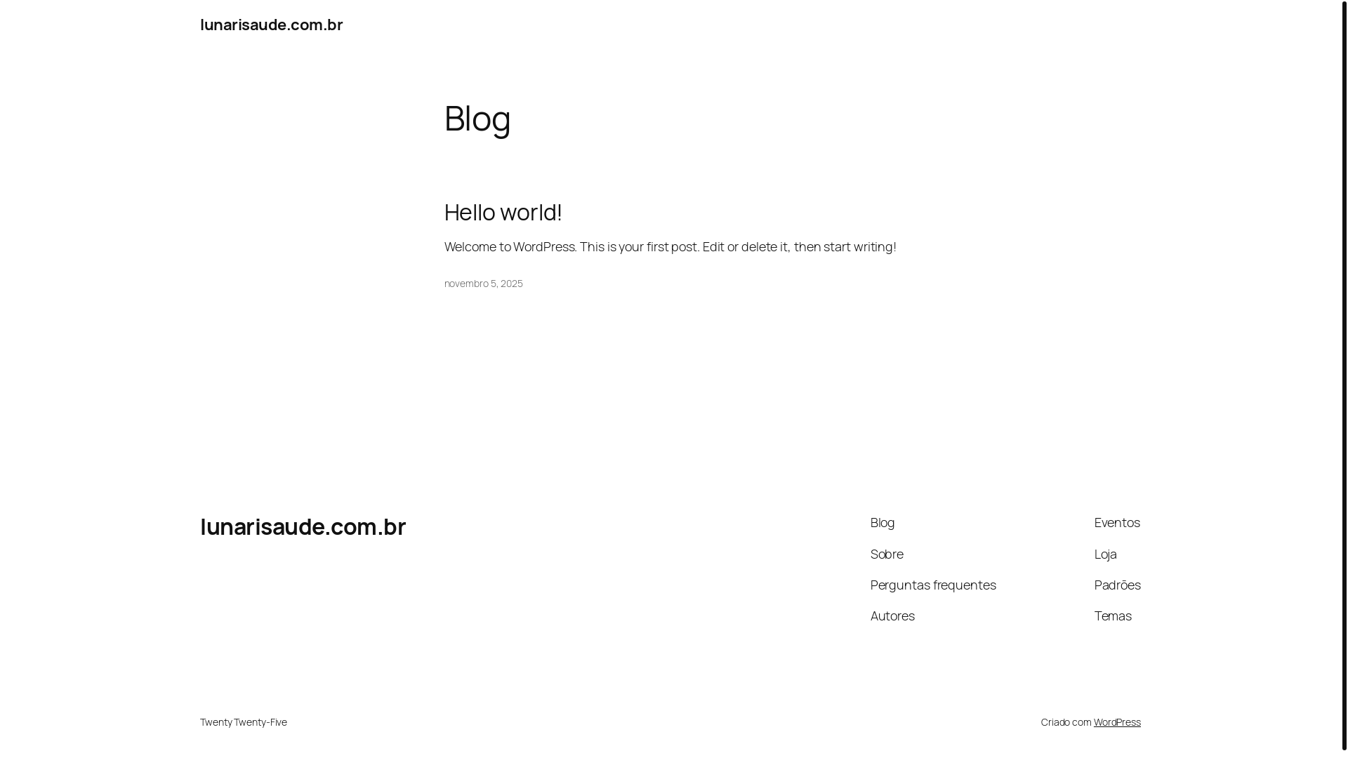 website screenshot of https://lunarisaude.com.br/