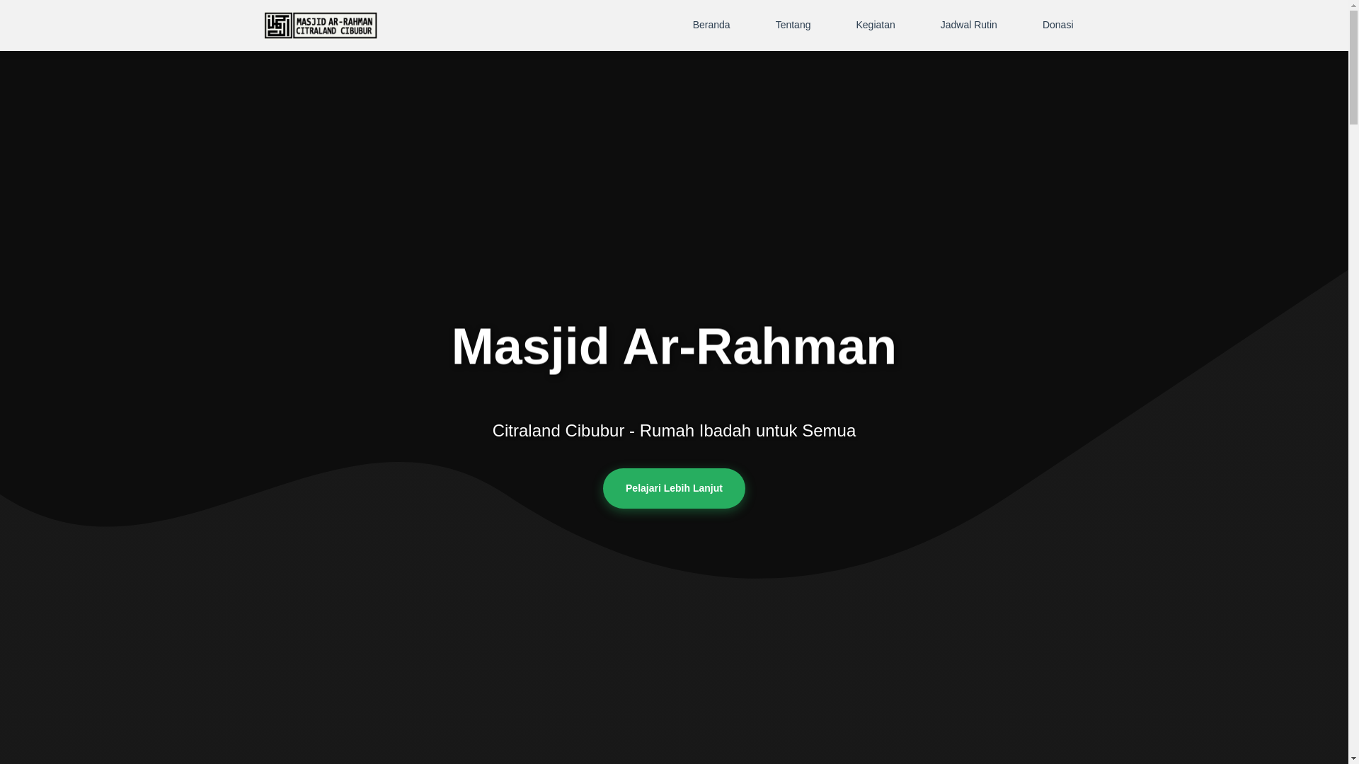 website screenshot of https://masjidarrahmancitraland.or.id/