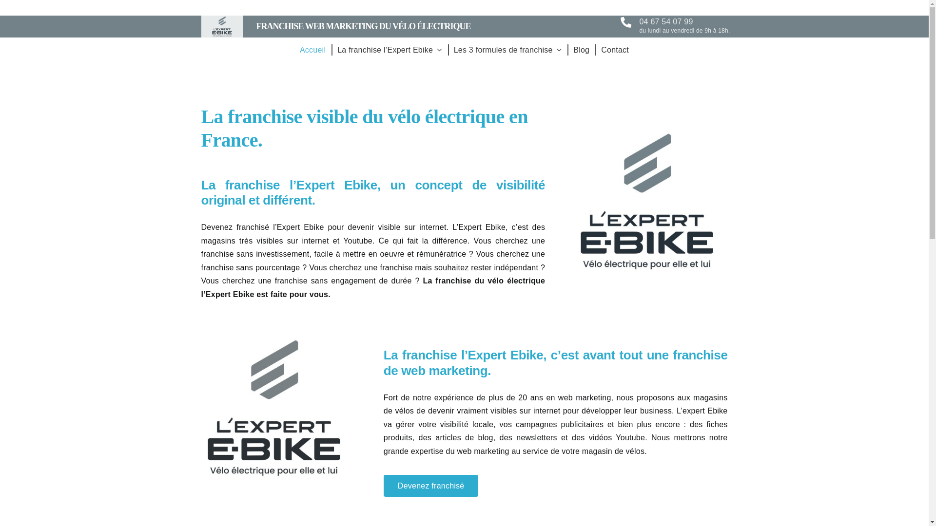 website screenshot of https://franchise-velo-electrique.com/