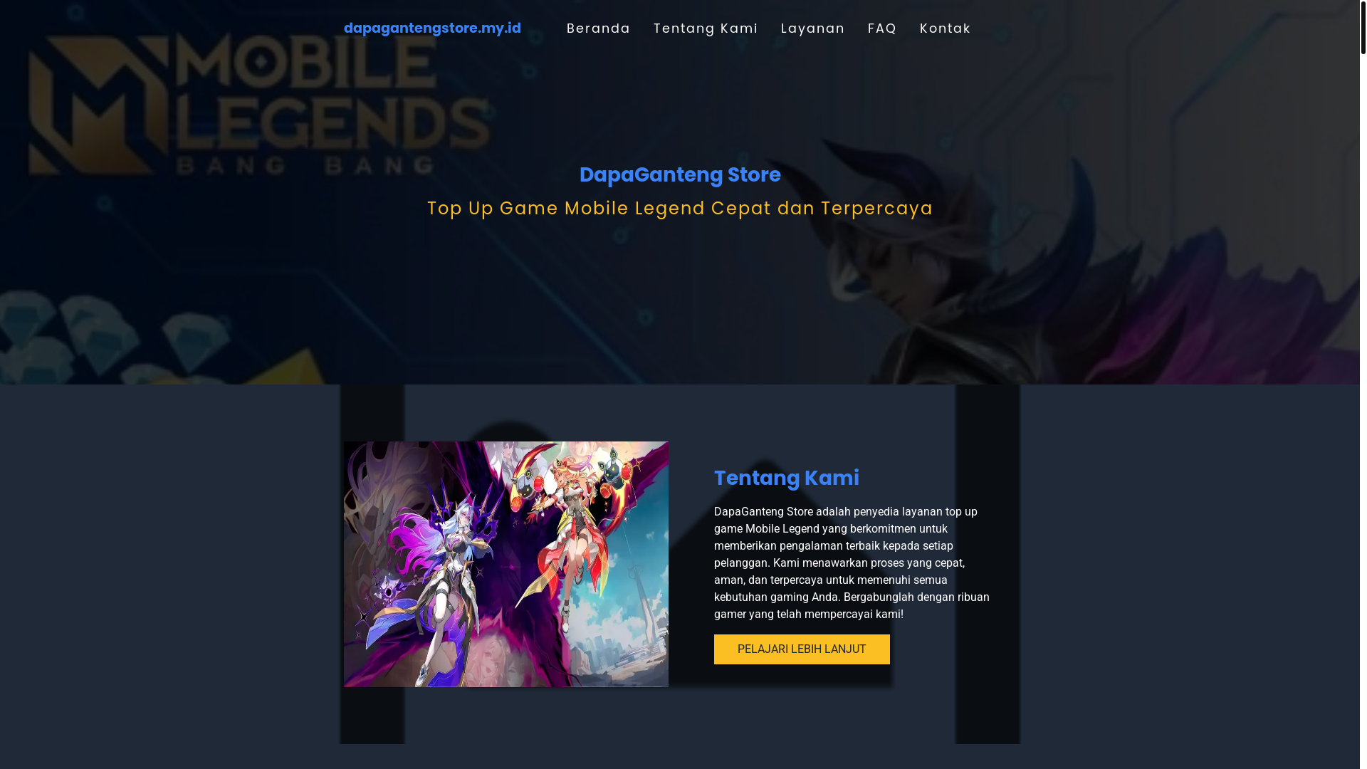 website screenshot of https://dapaganteng.my.id/