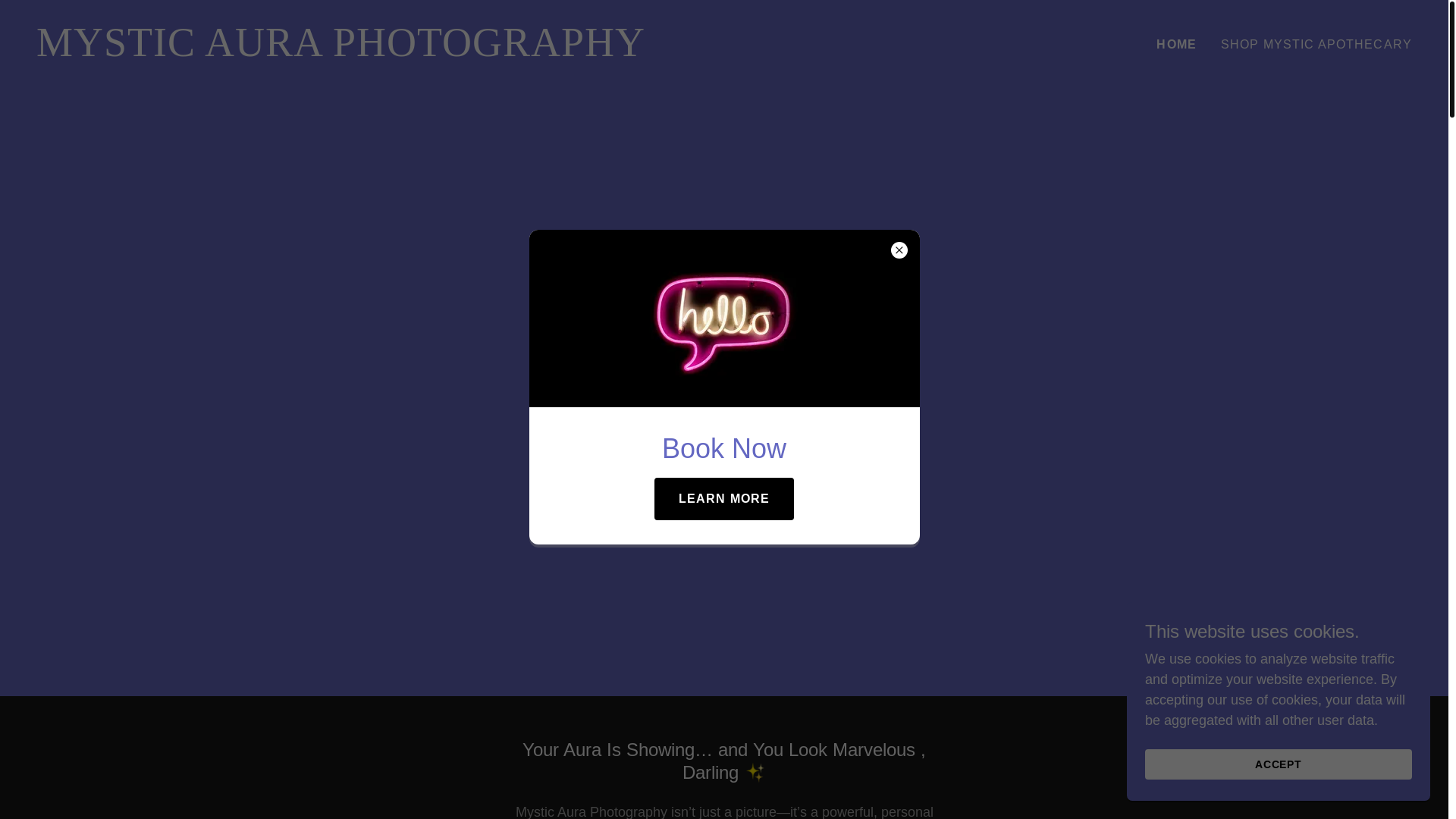 website screenshot of https://mysticauraphoto.com/
