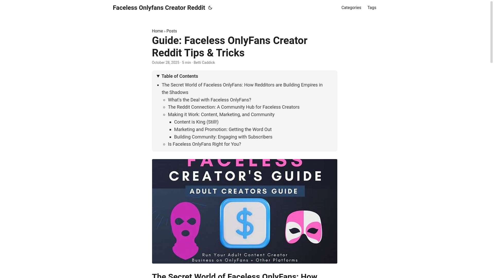 website screenshot of https://faceless-onlyfans-creator-reddit.pages.dev/