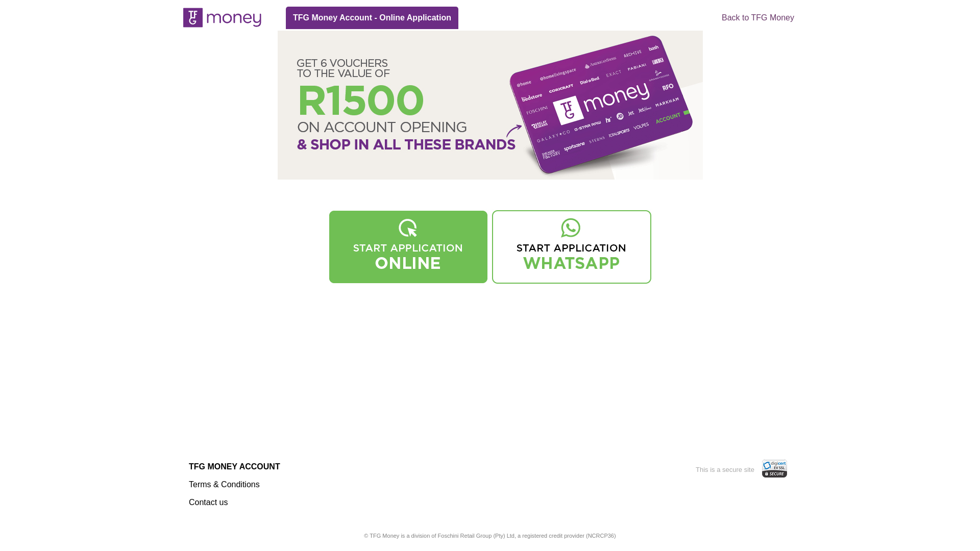 website screenshot of https://imraans@tfg.co.za/