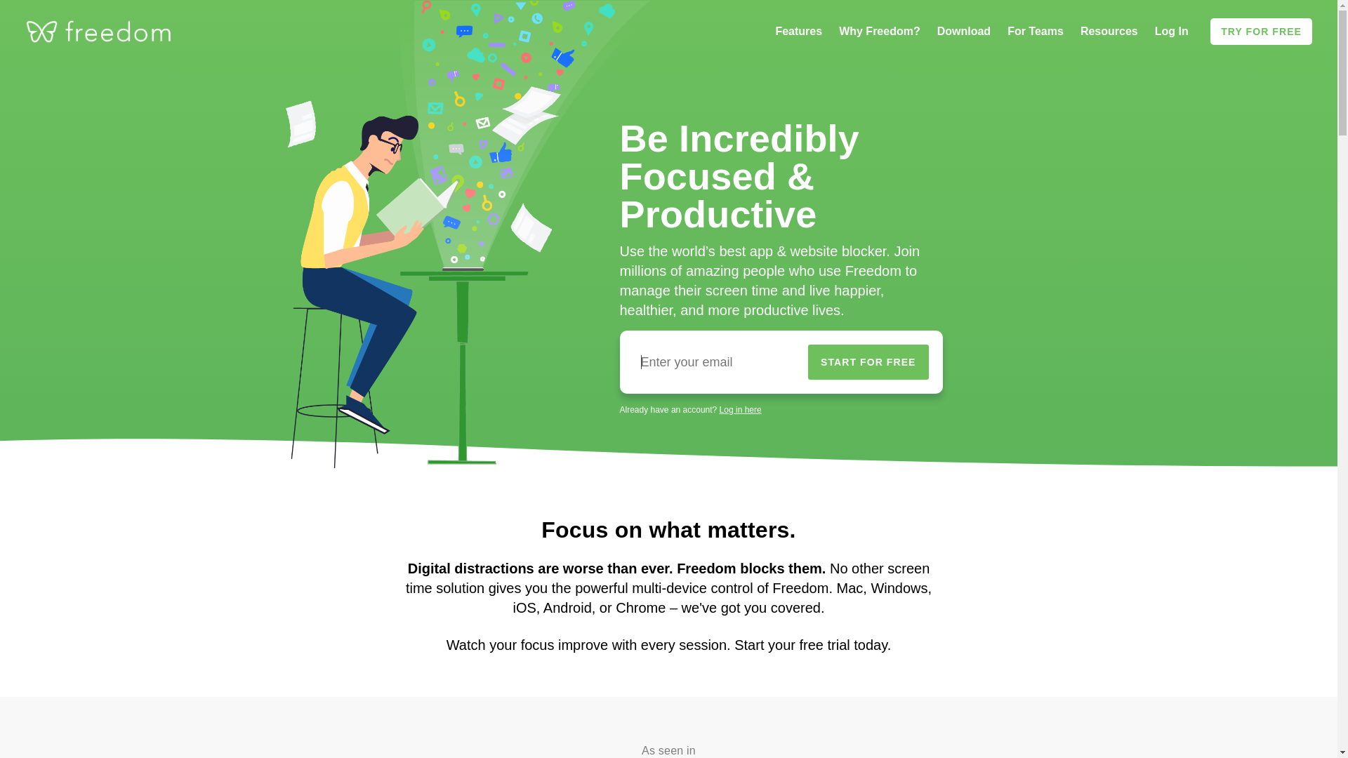 website screenshot of https://www.freedom.to/