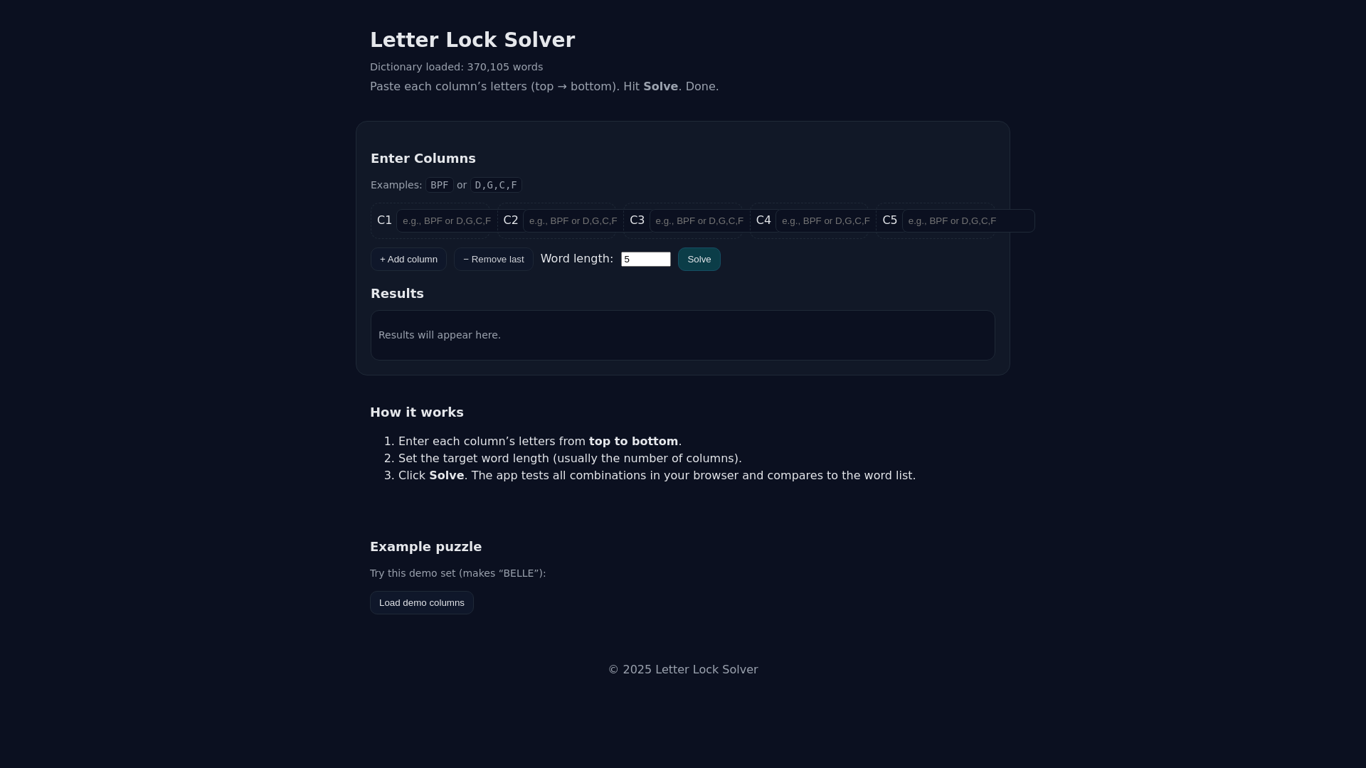 website screenshot of https://letterlock2.pages.dev/