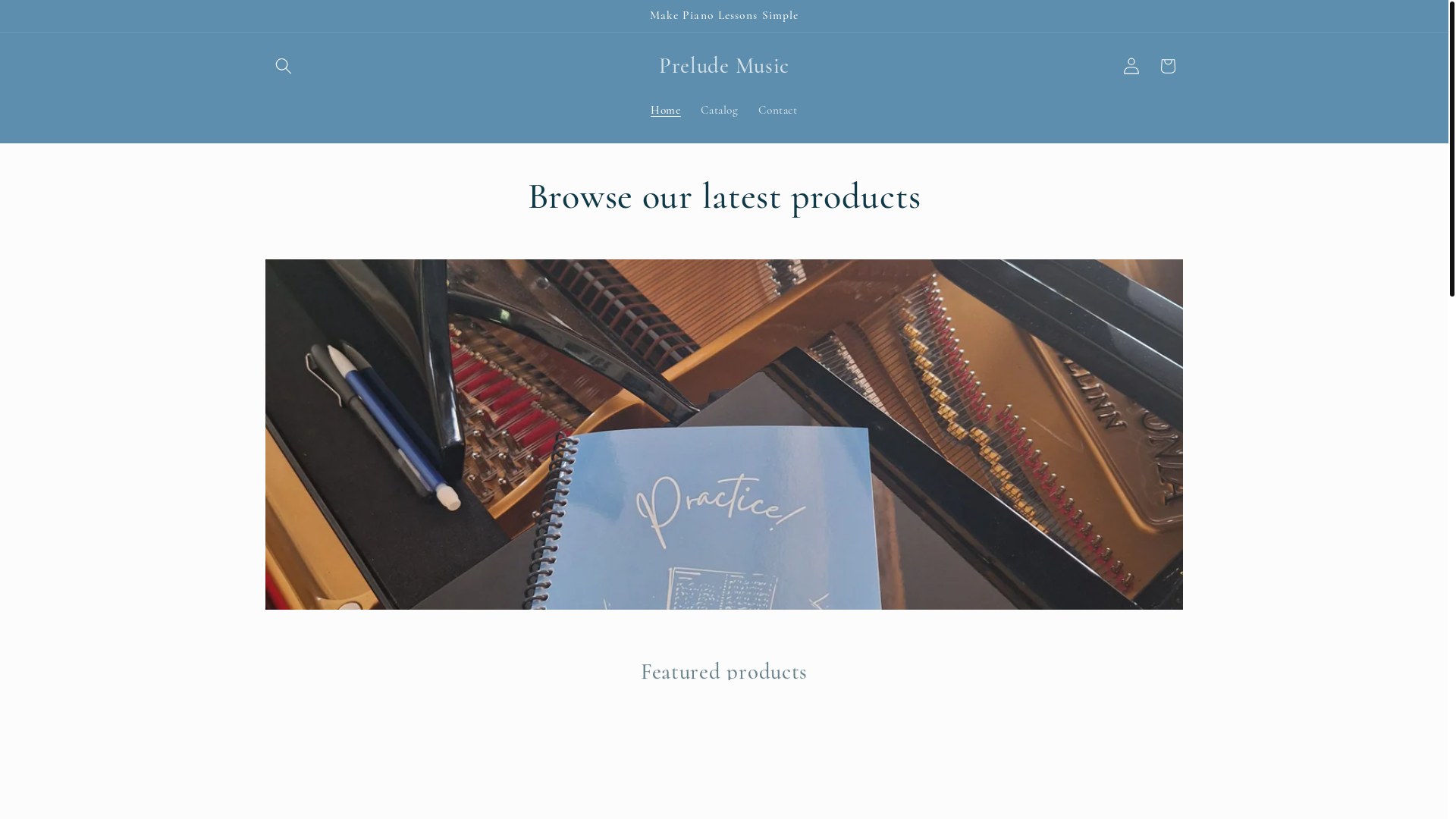website screenshot of https://preludemusicshop.com/