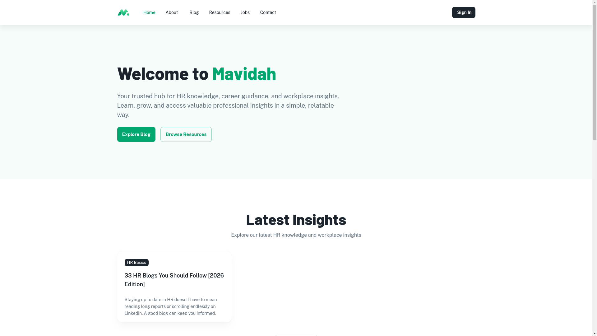 website screenshot of https://mavidah.com/