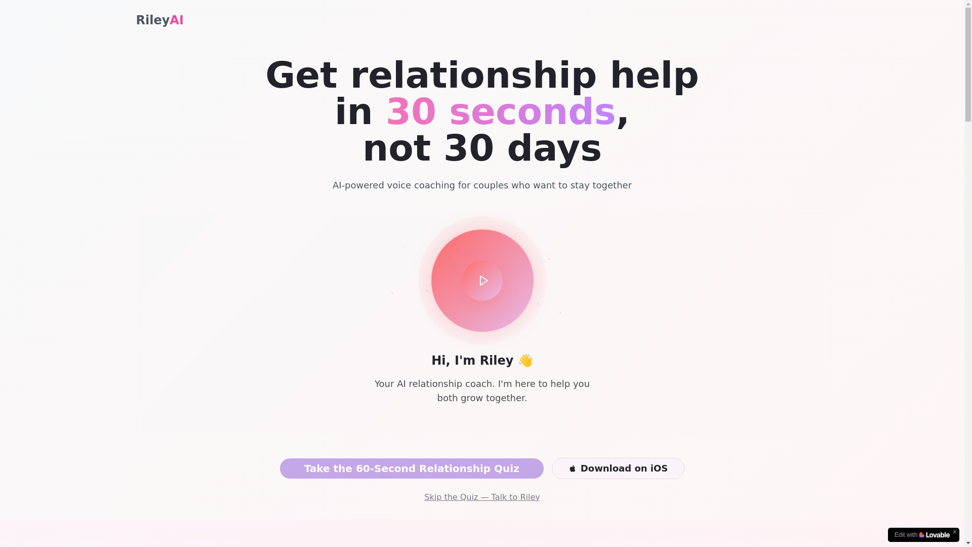website screenshot of https://meetrileyai.com/