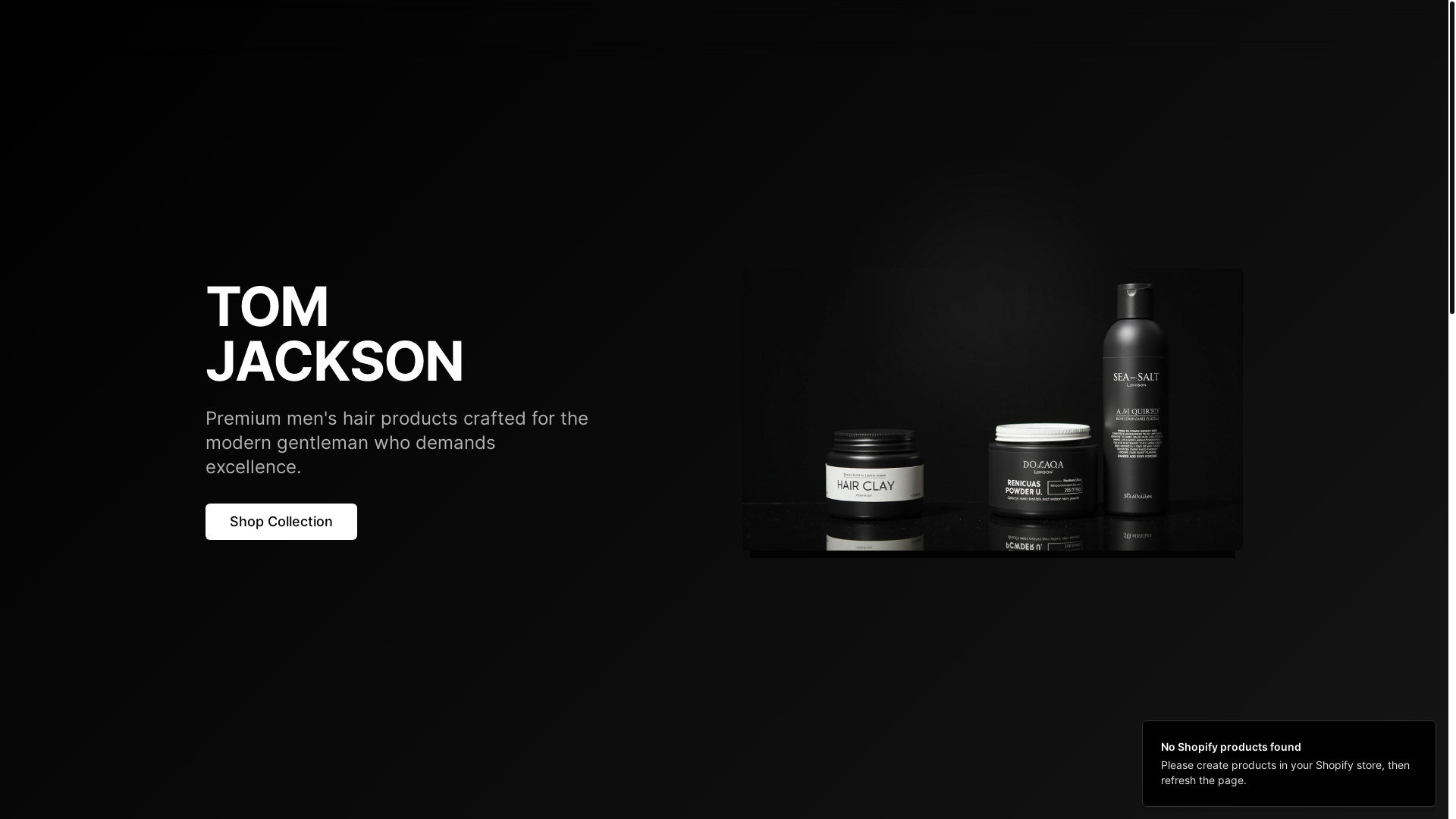 website screenshot of https://tomjackson.vip/