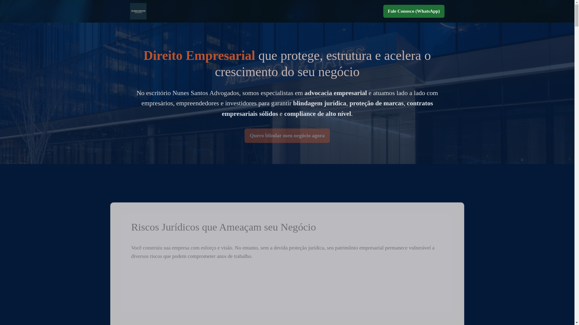 website screenshot of https://negociosprotegidos.com.br/