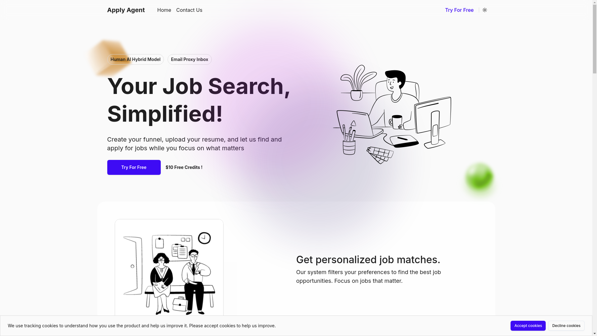 website screenshot of https://apply-agent-front-site.pages.dev/