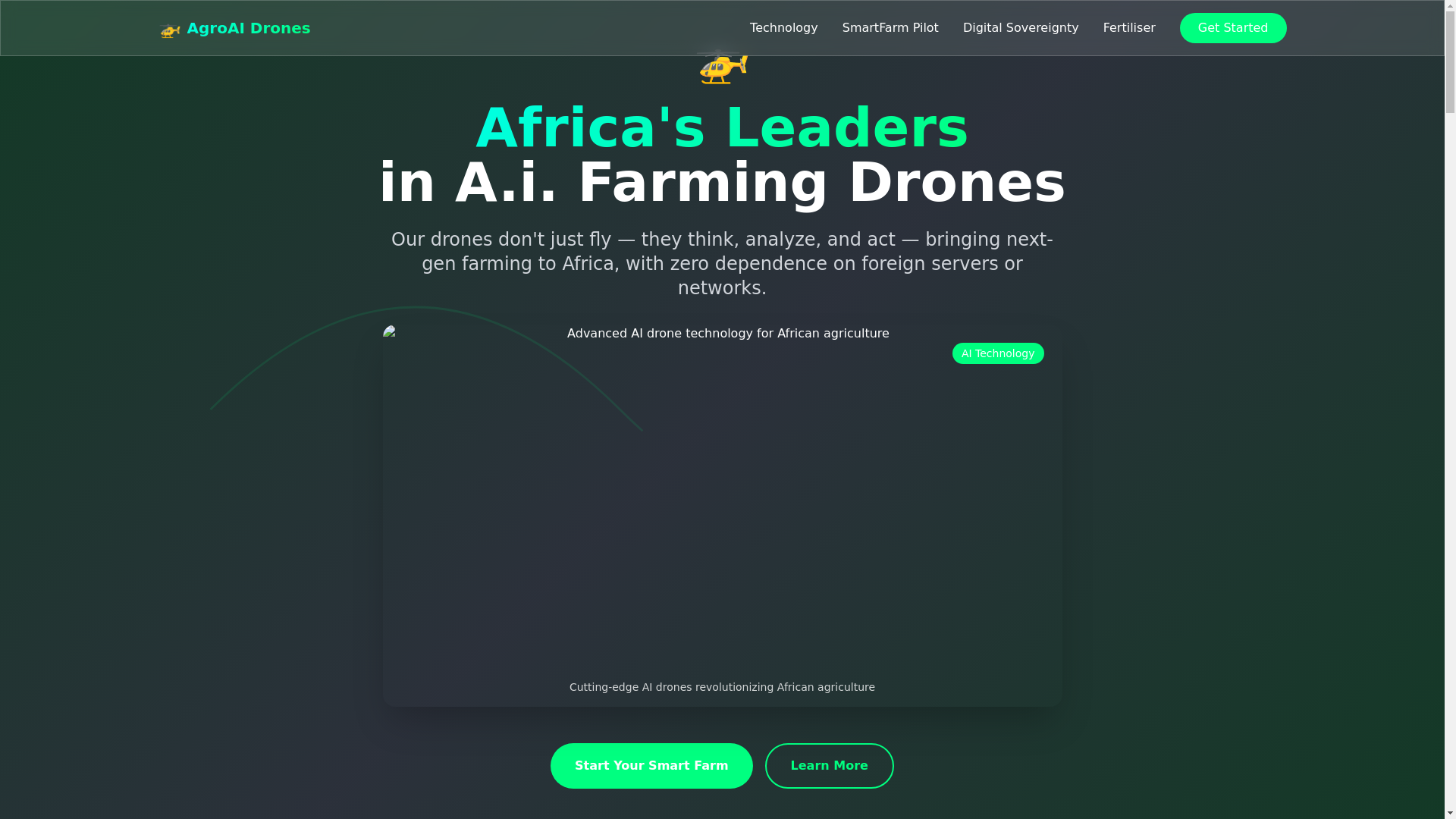 website screenshot of https://agridroneafrica.org/