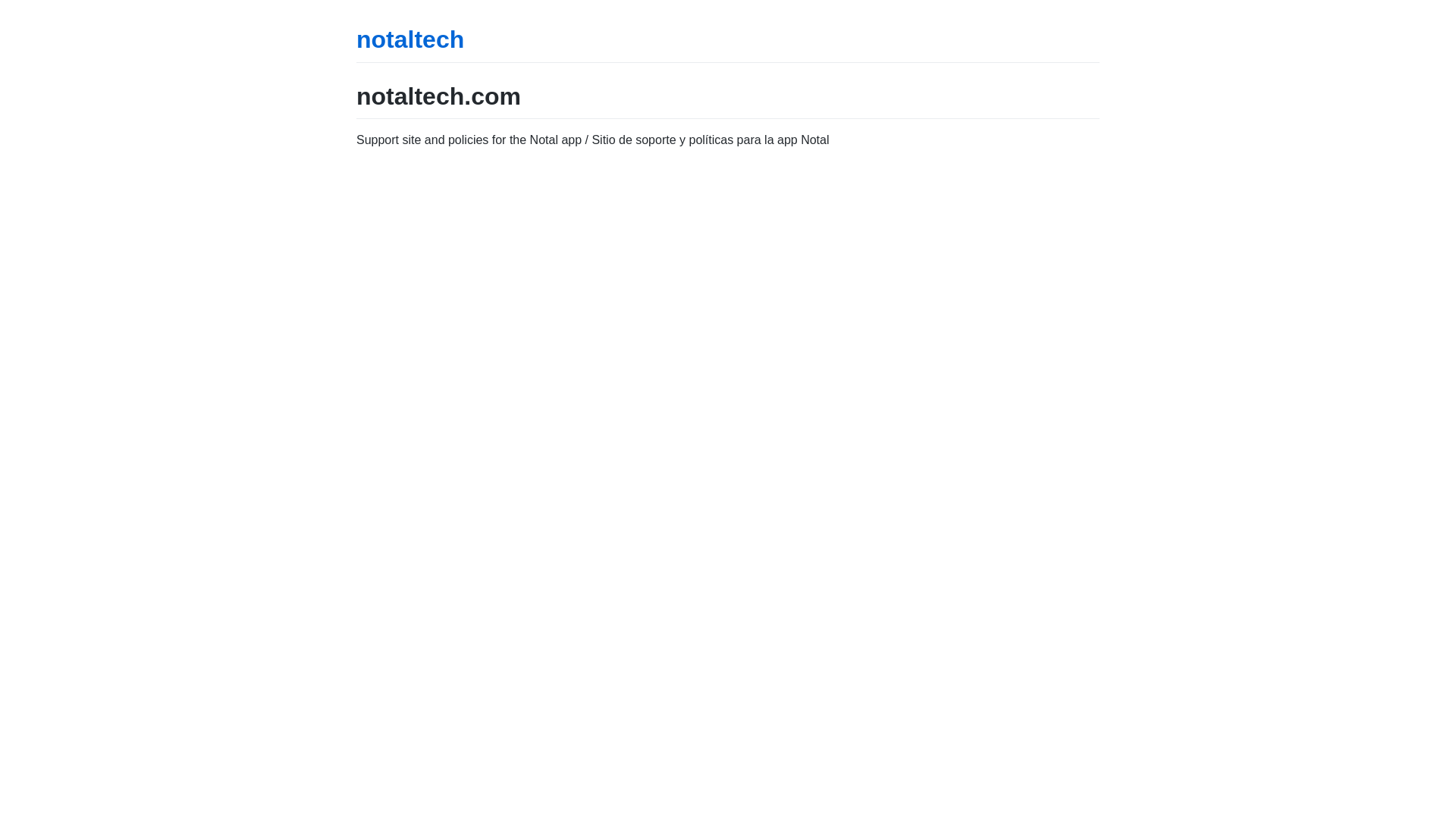 website screenshot of https://notaltech.com/