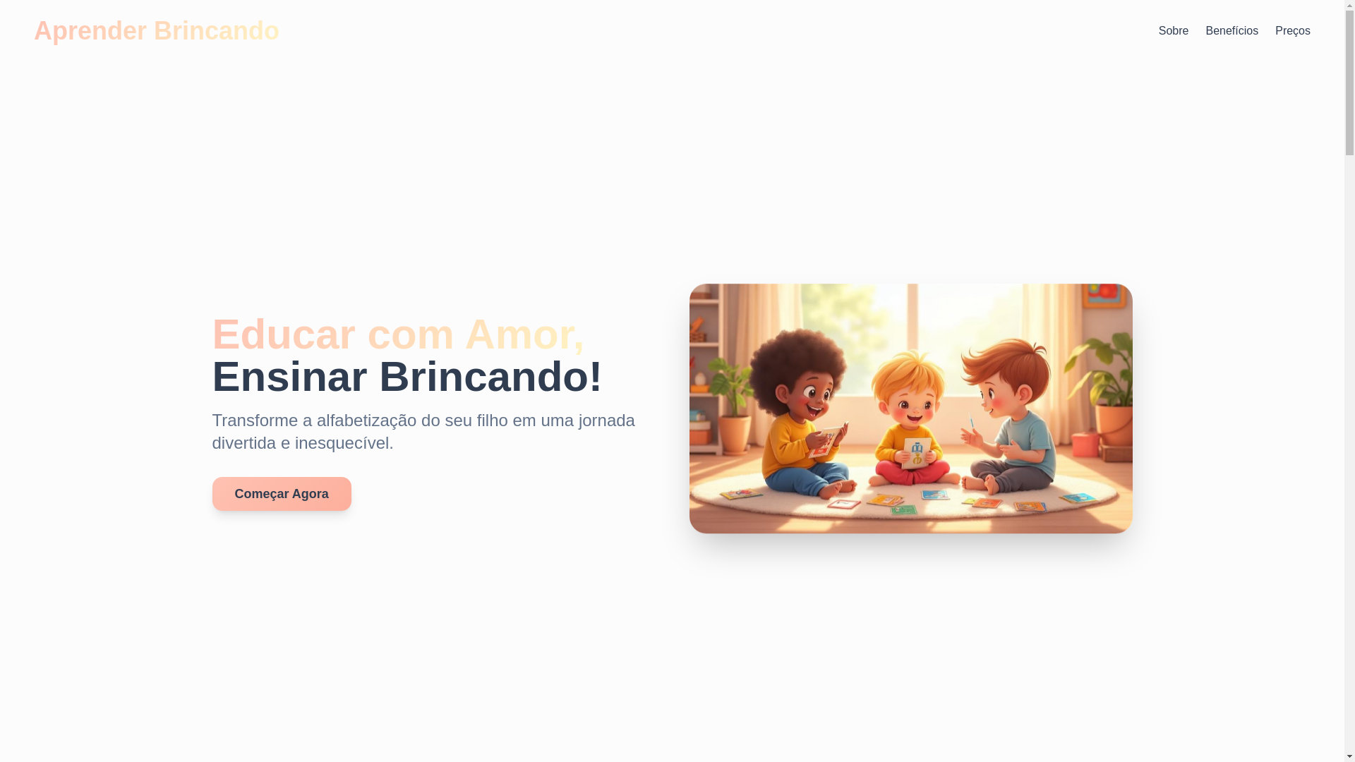website screenshot of https://ebookaprenderbrincando.com.br/
