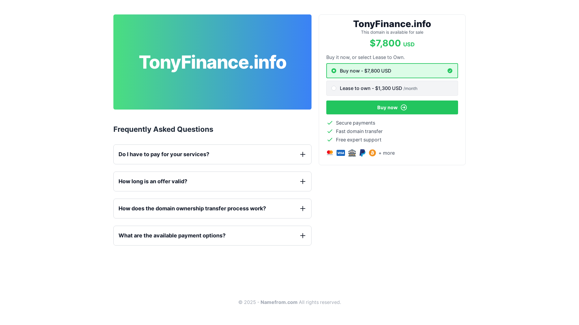 website screenshot of https://tonyfinance.info/