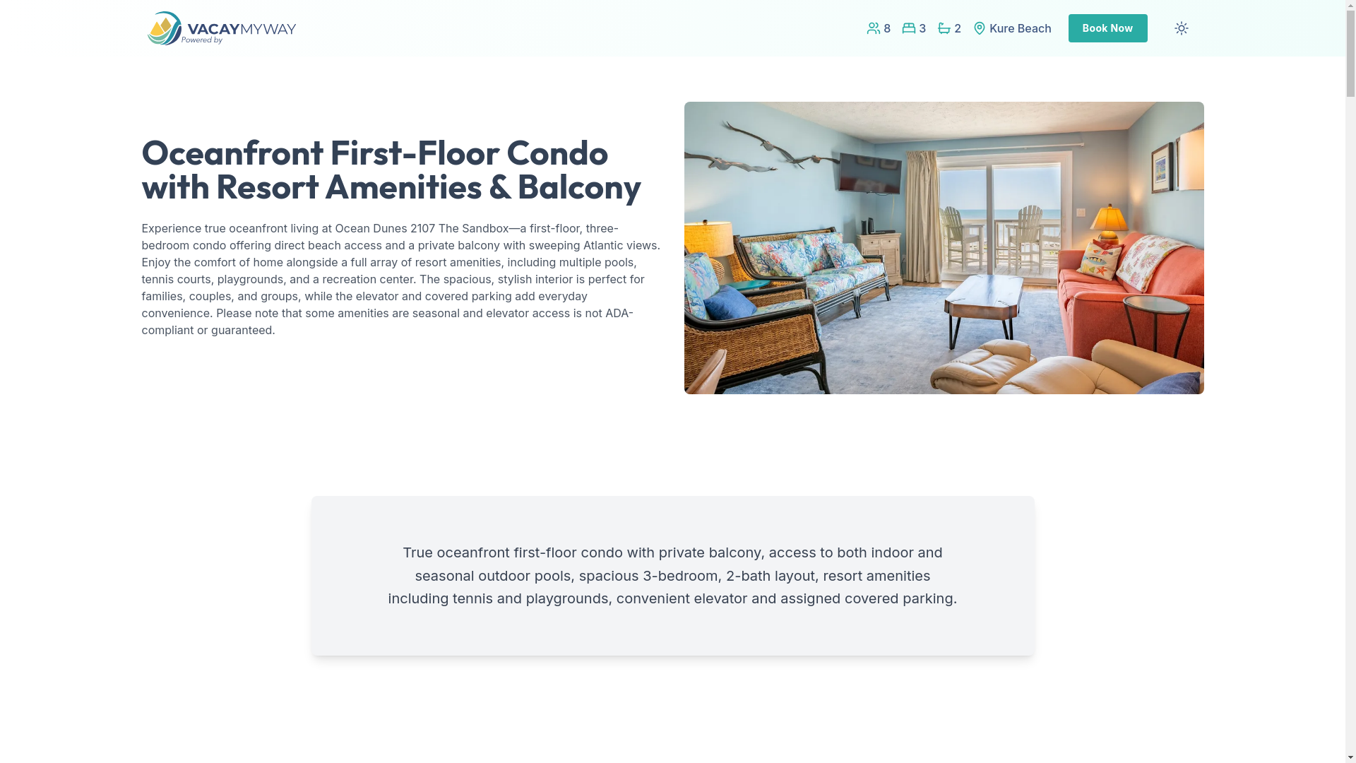 website screenshot of https://duneview.house/