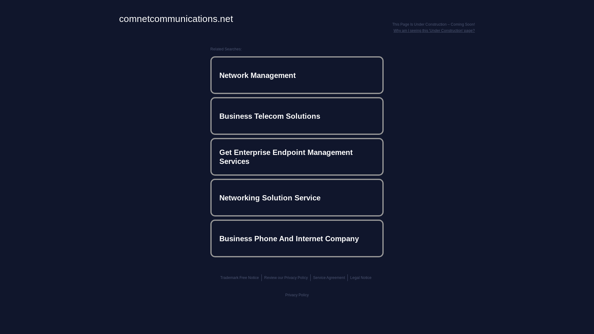 website screenshot of https://comnetcommunications.net/