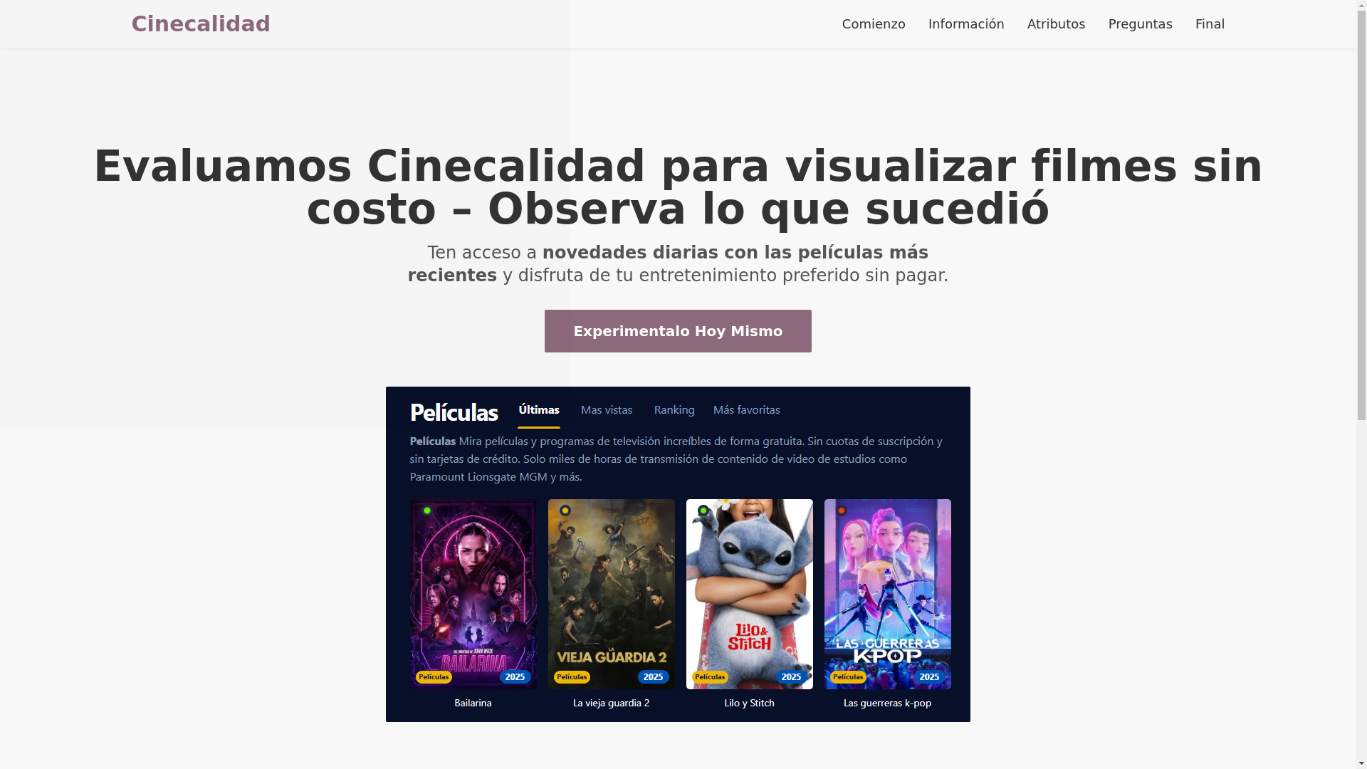 website screenshot of https://cinecalidad-fdyb.pages.dev/