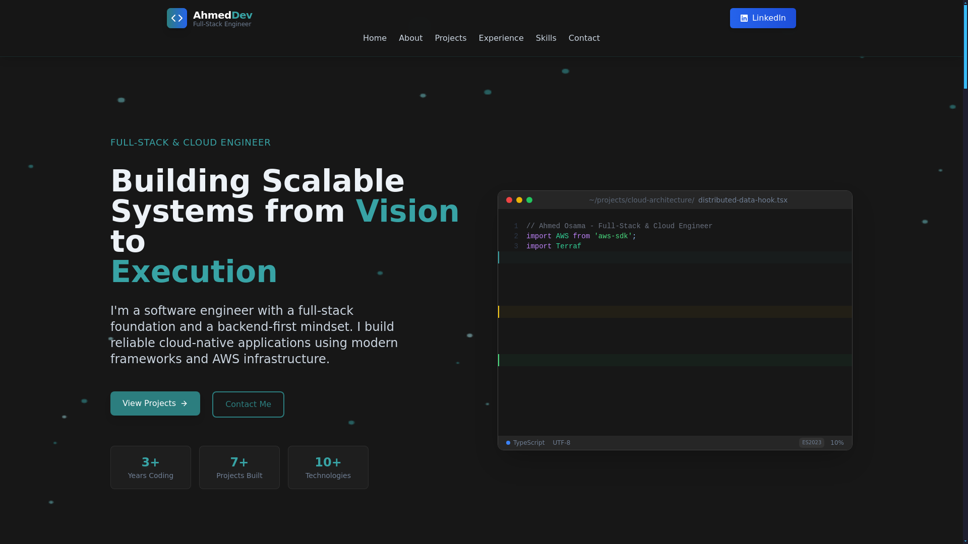website screenshot of https://aosama.dev/