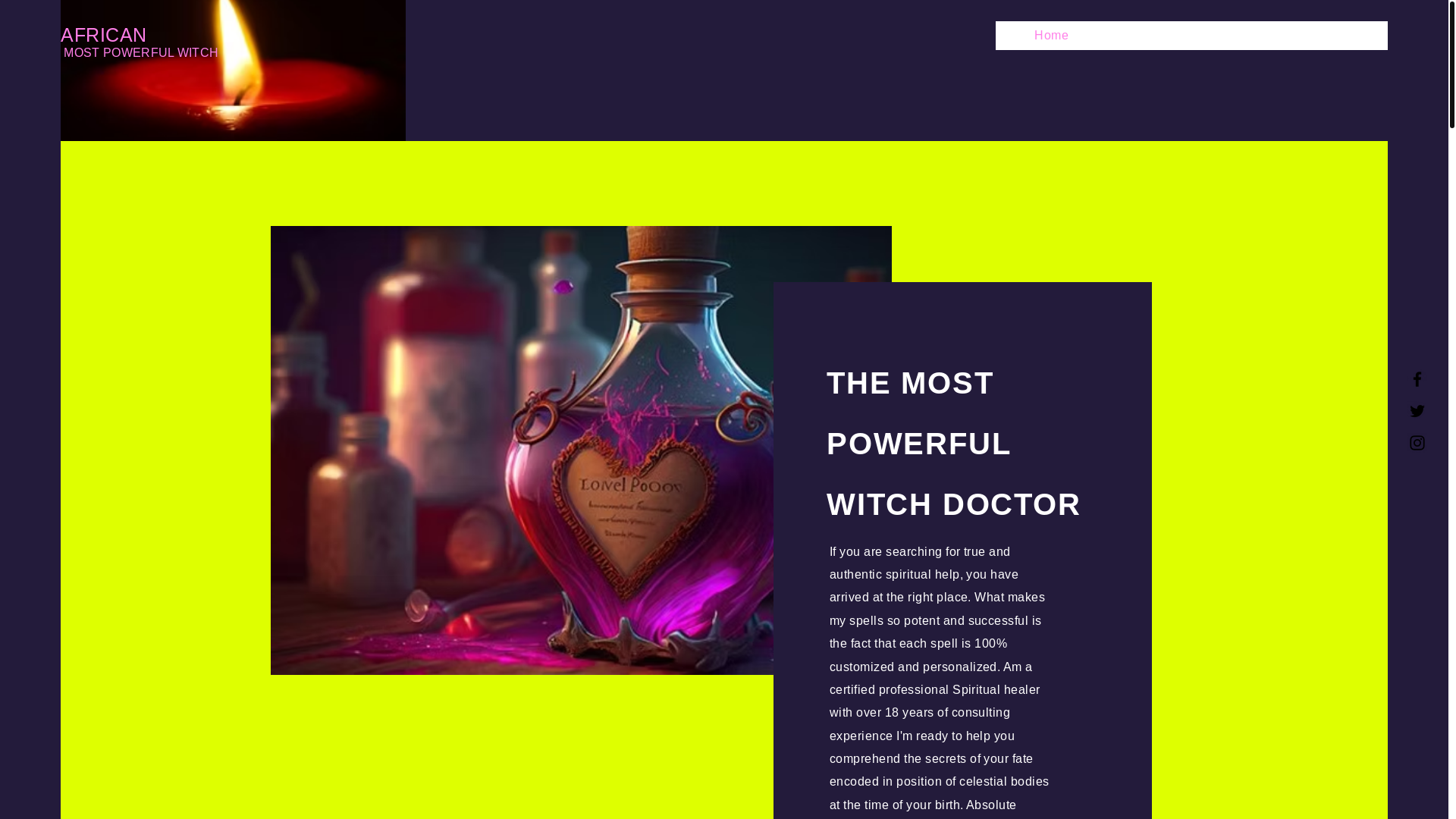website screenshot of https://powerful-witchcraft-doctor.info/