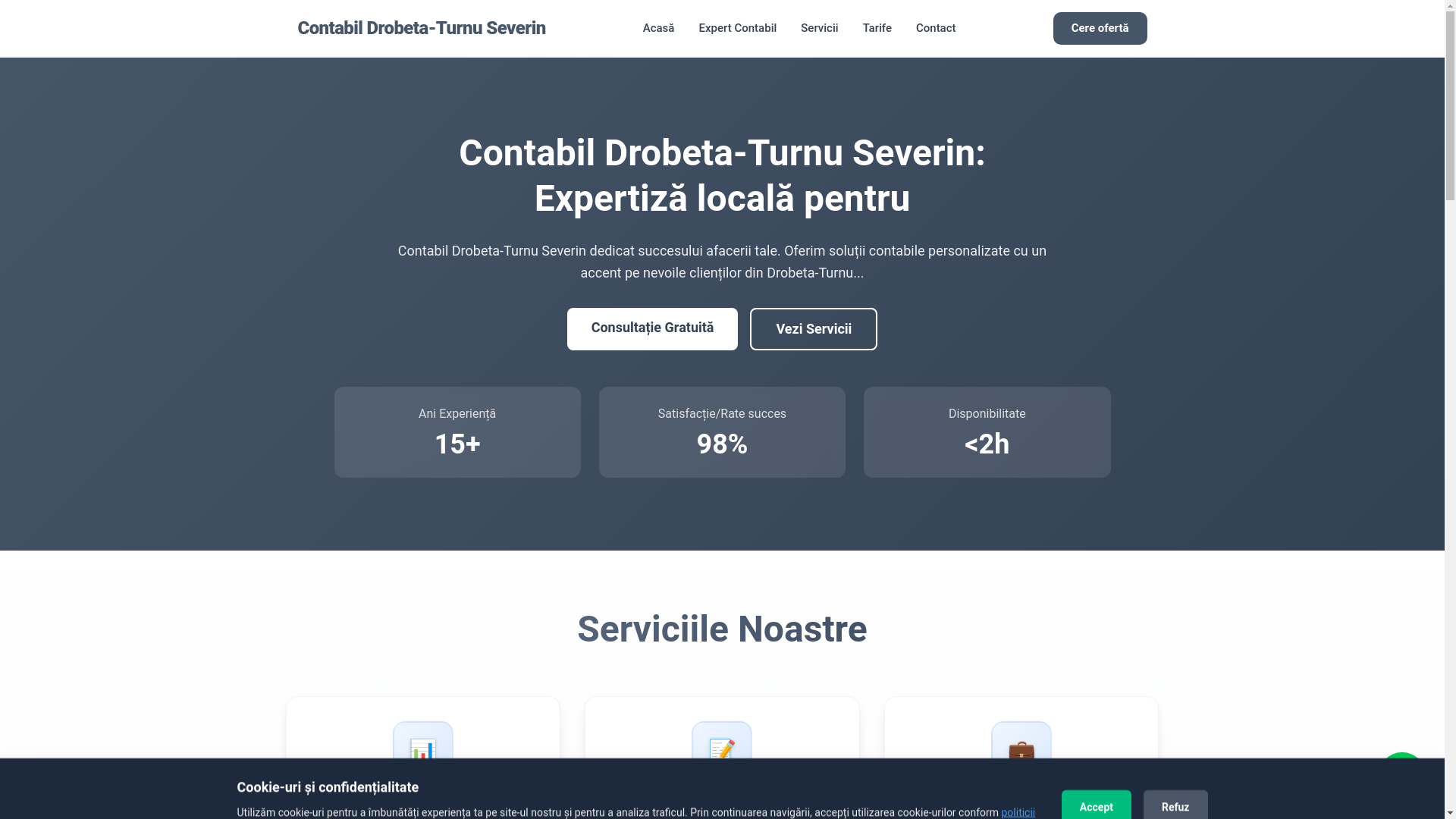 website screenshot of https://contabilul-tau-drobeta-turnu-severin.ro/