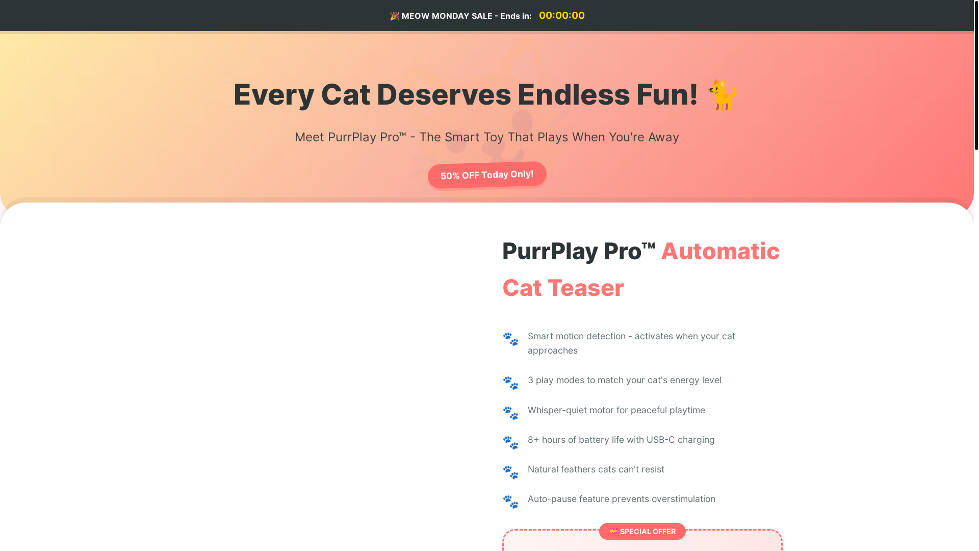 website screenshot of https://cattopurrs.com/