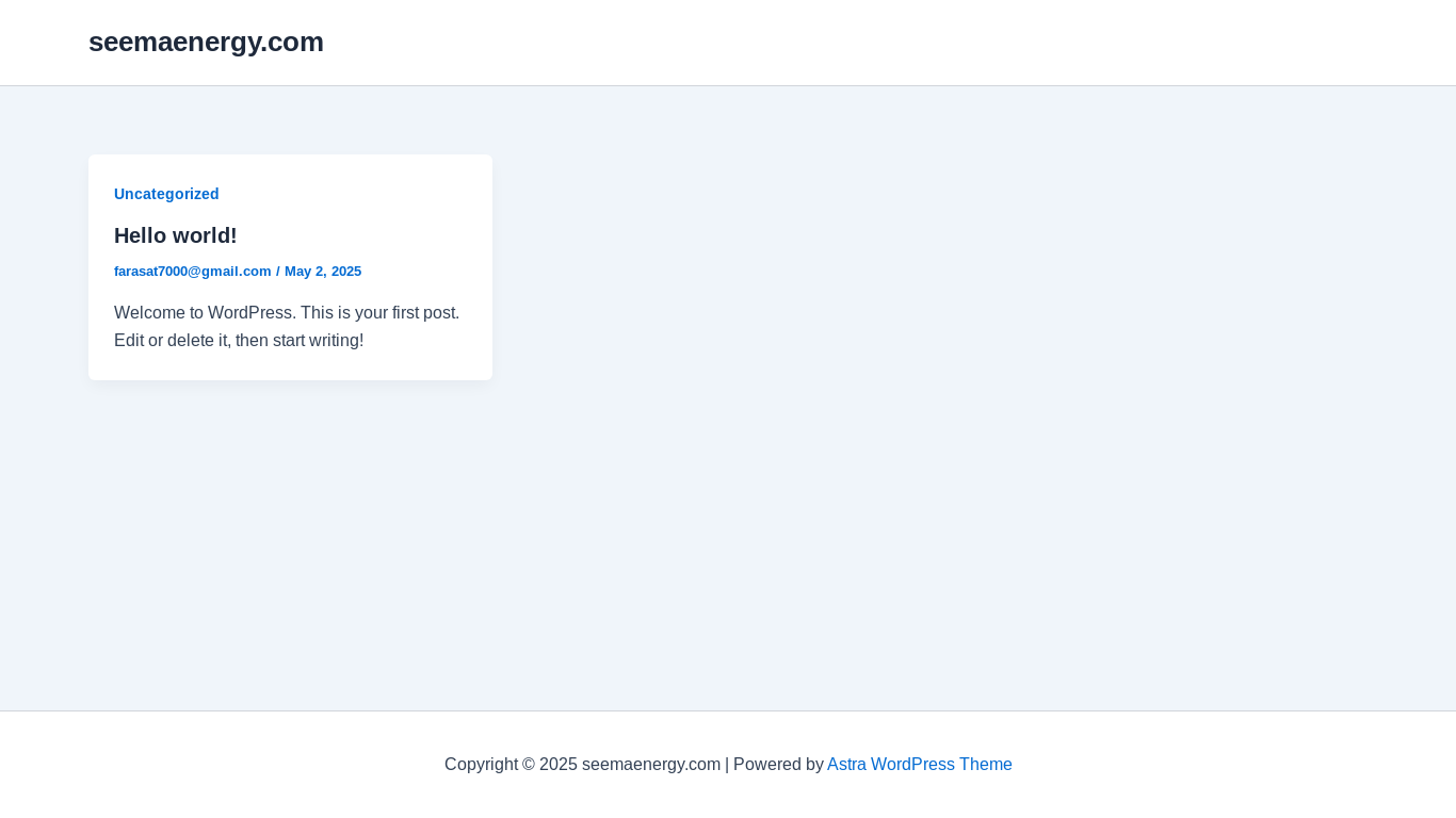 website screenshot of https://seemaenergy.com/