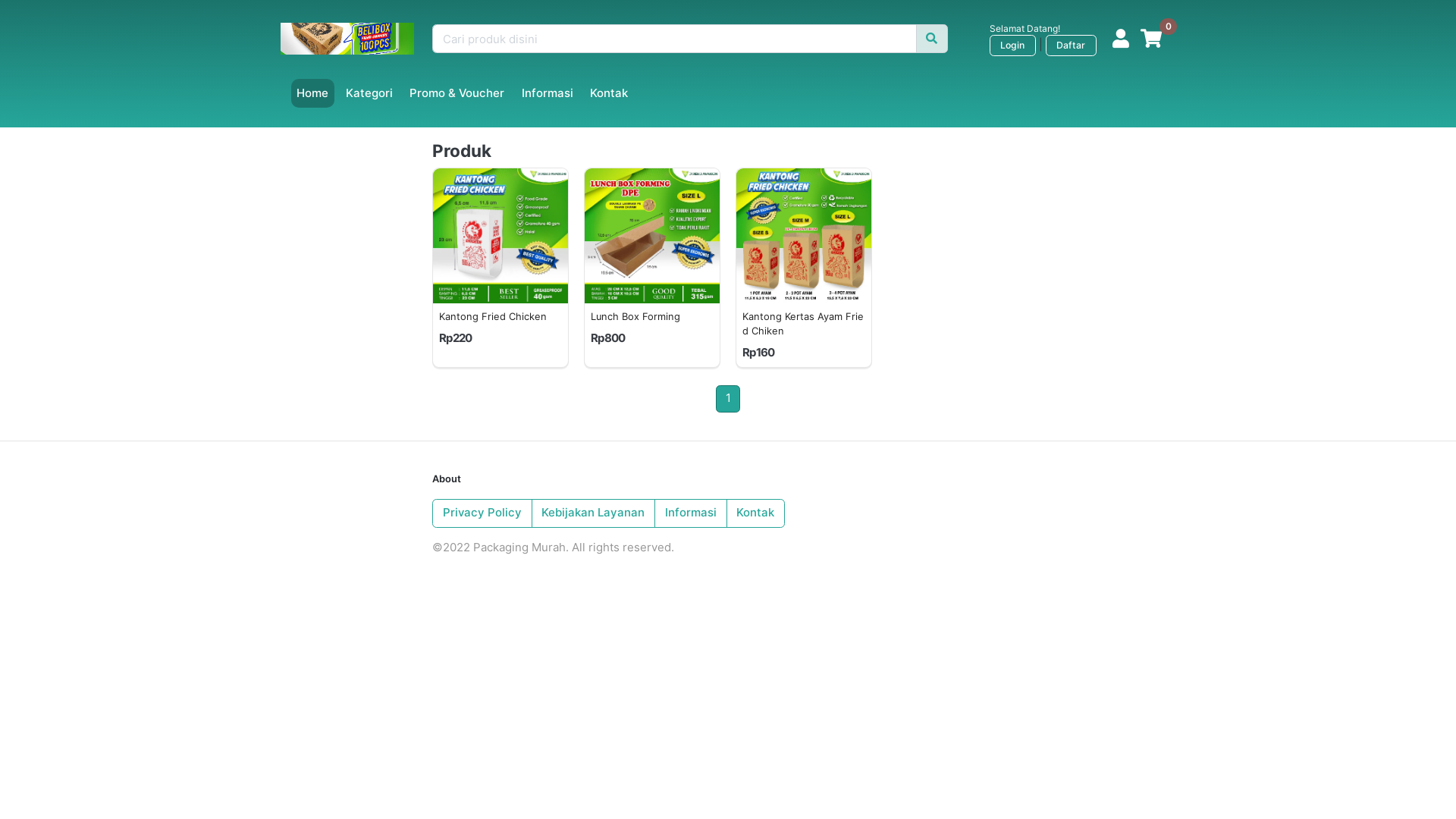 website screenshot of https://packagingmurah1.com/