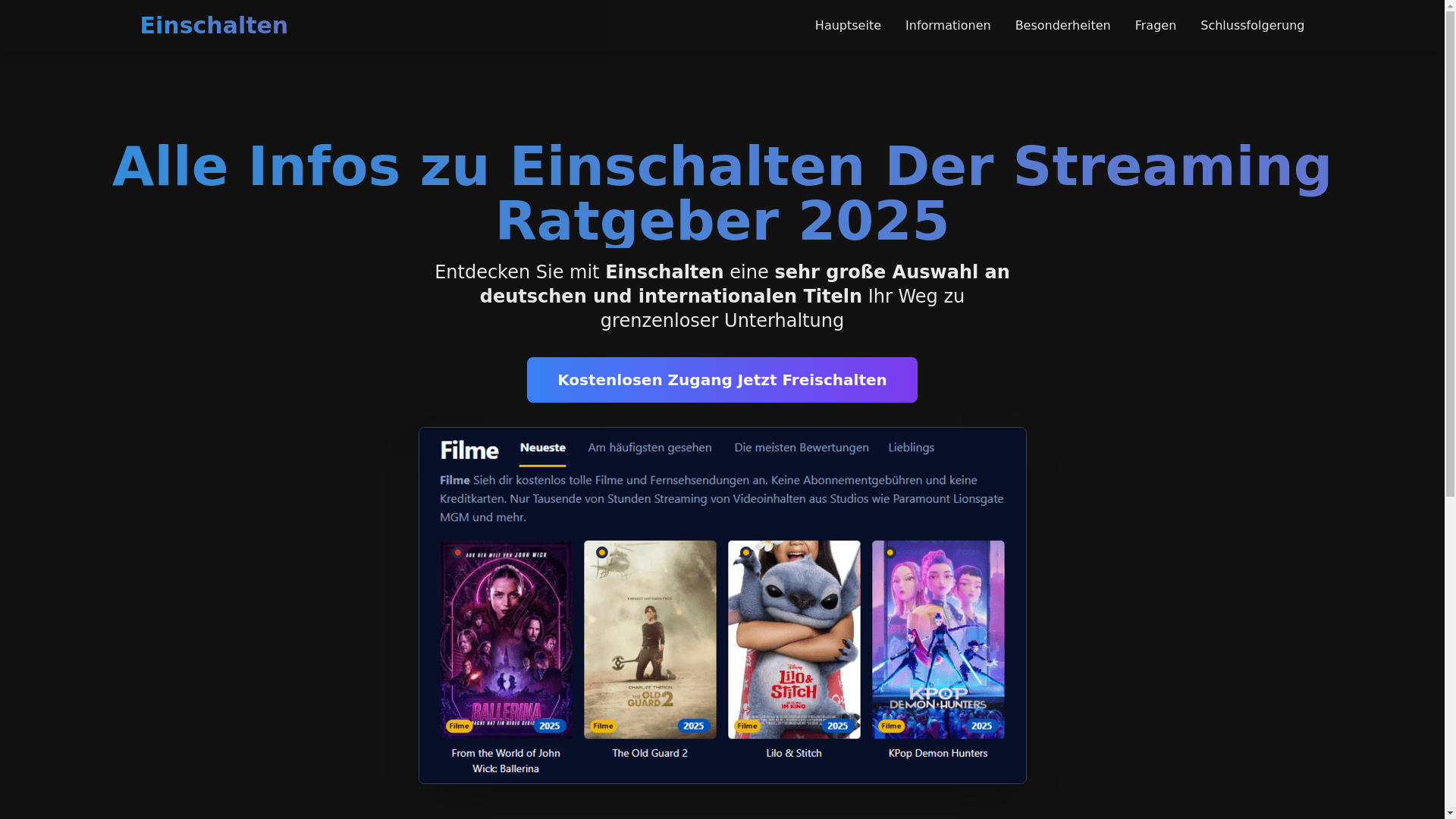 website screenshot of https://einschalten-cwwr.pages.dev/