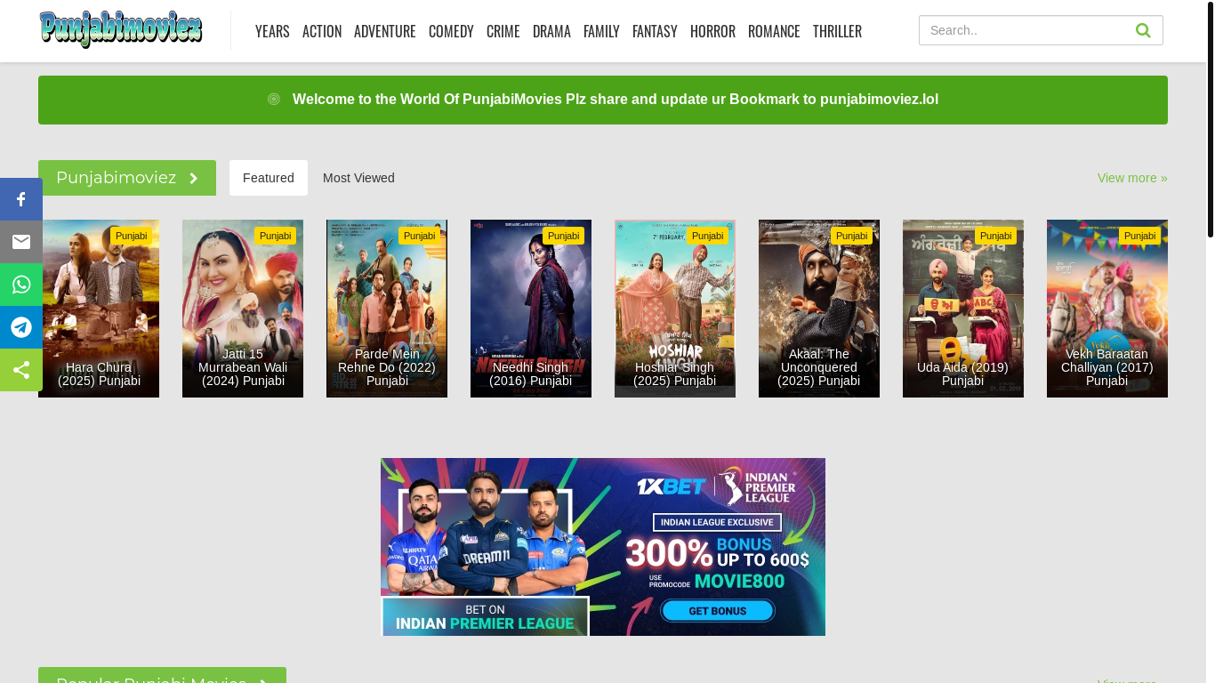 website screenshot of https://punjabimoviez.lol/