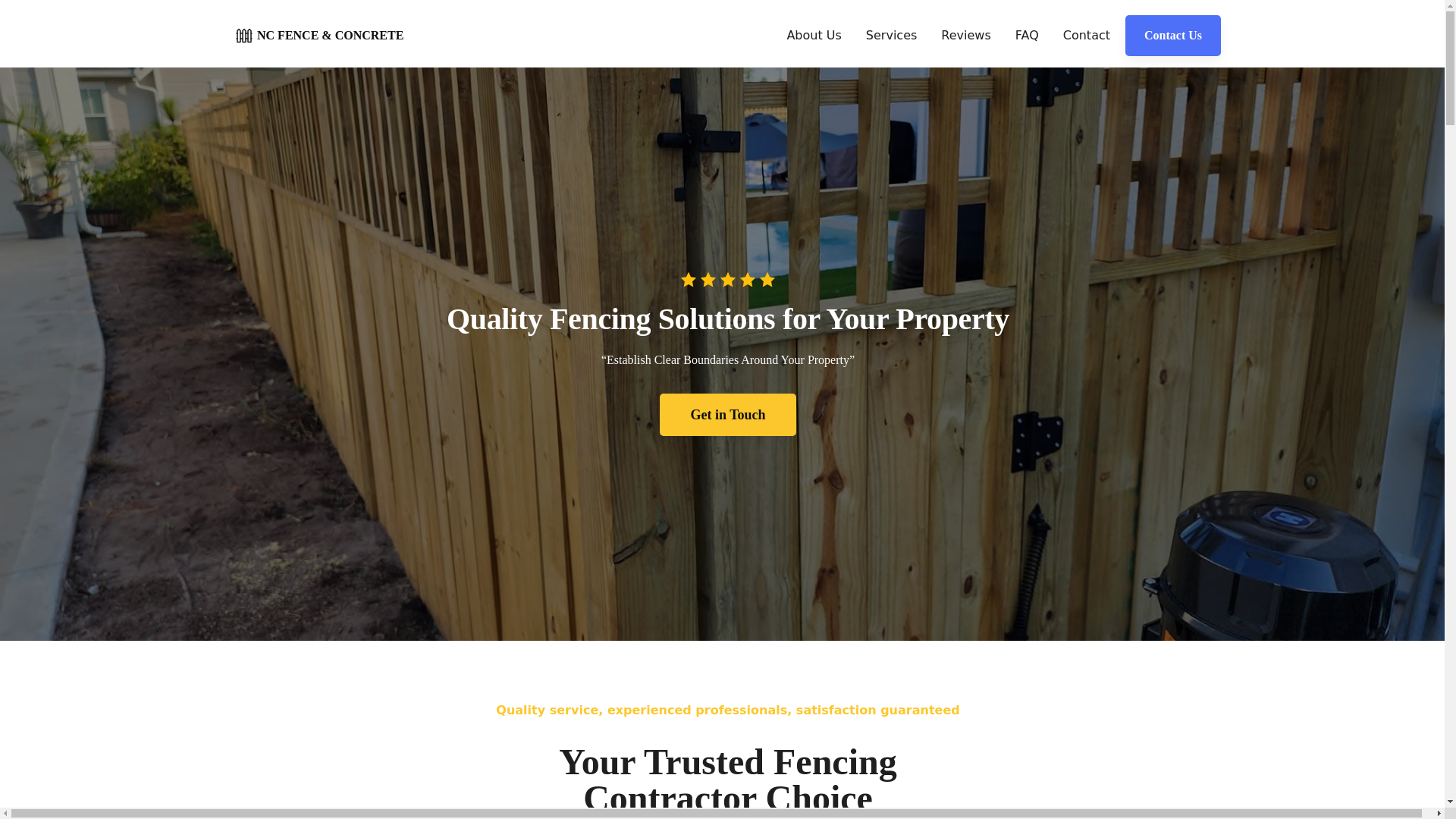 website screenshot of https://ncfencepros.com/