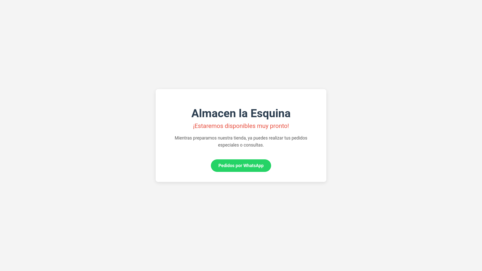 website screenshot of https://almacenlaesquina.site/