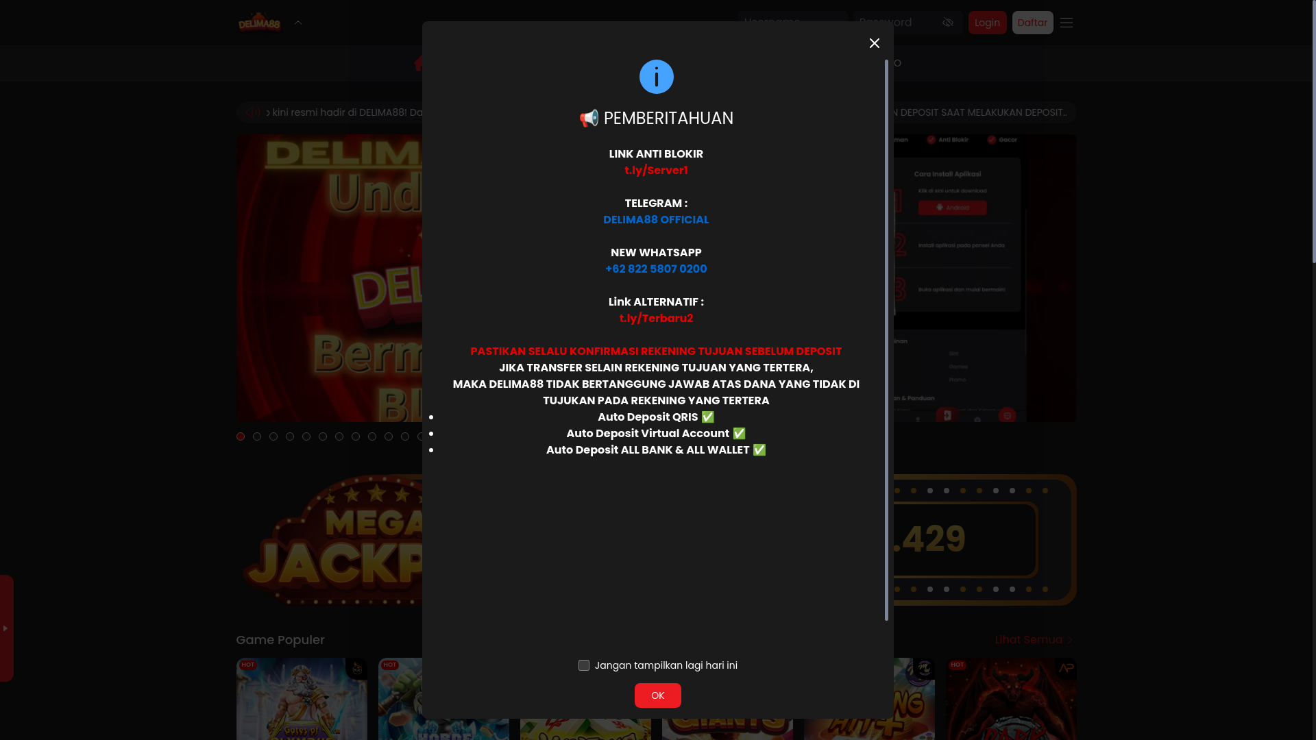 website screenshot of https://palem1.sbs/