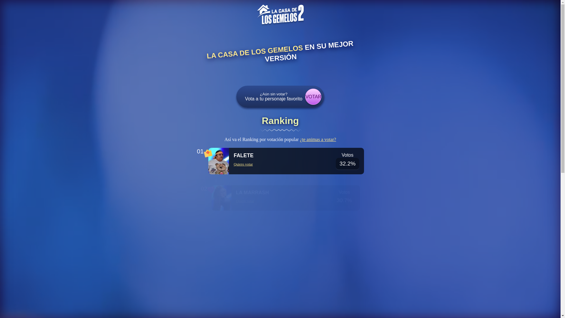 website screenshot of https://www.lacasadelosgemelos.es/ranking