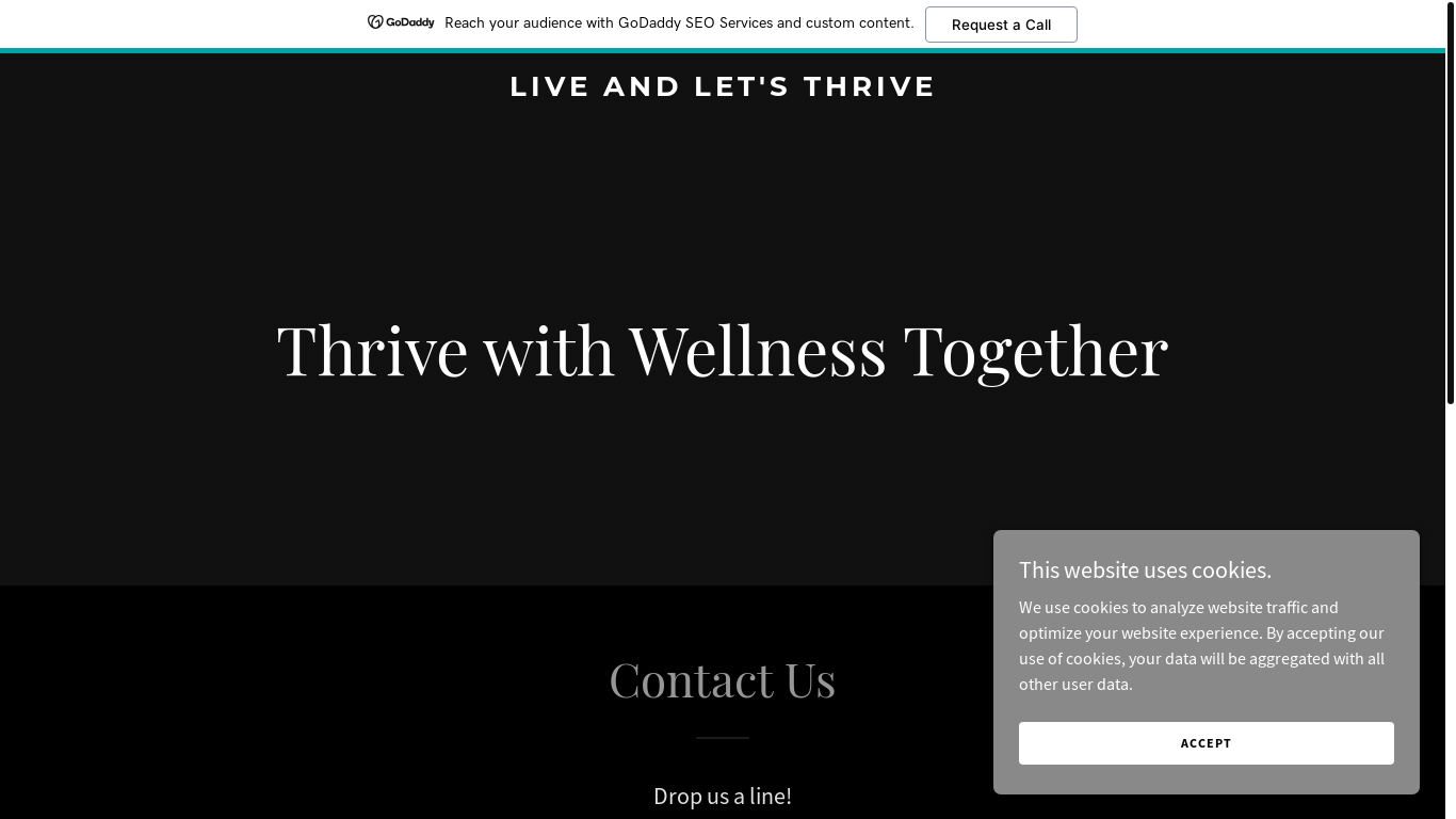 website screenshot of https://liveandletsthrive.com/