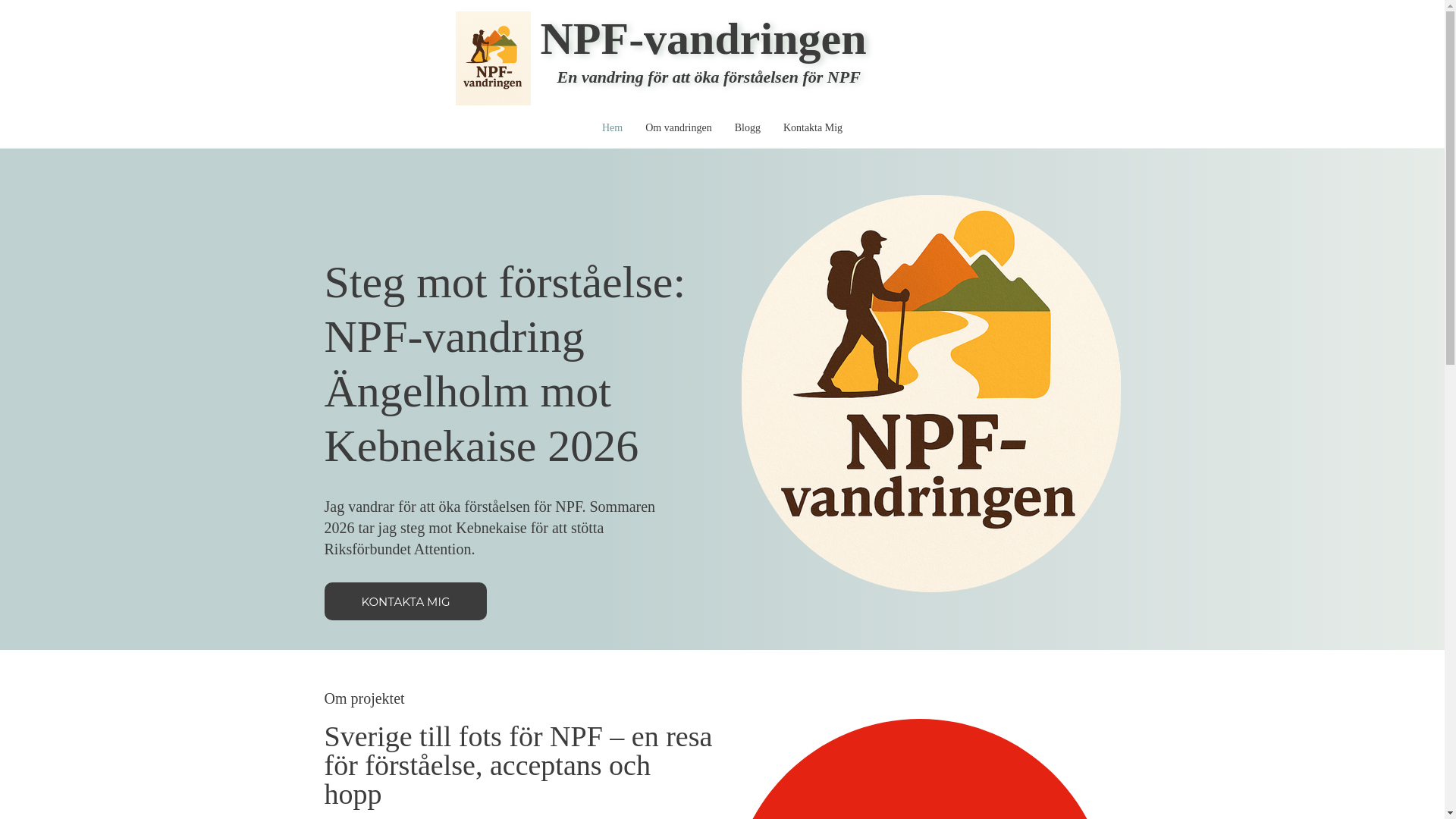 website screenshot of https://npfvandringen.se/