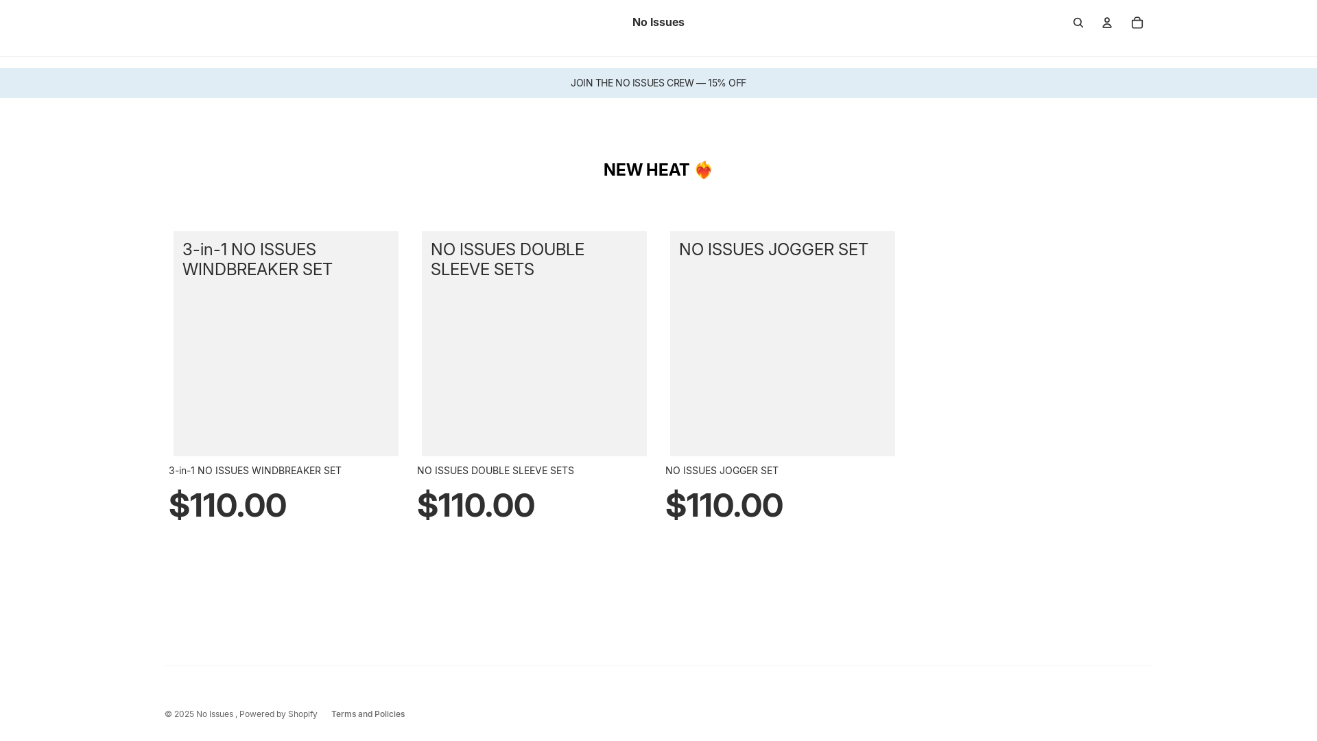 website screenshot of https://shopnoissues.com/