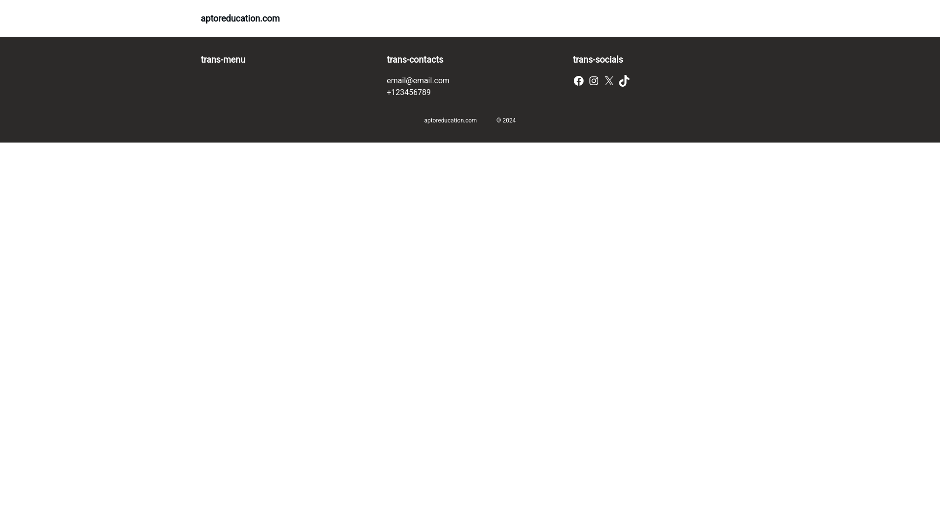 website screenshot of https://aptoreducation.com/