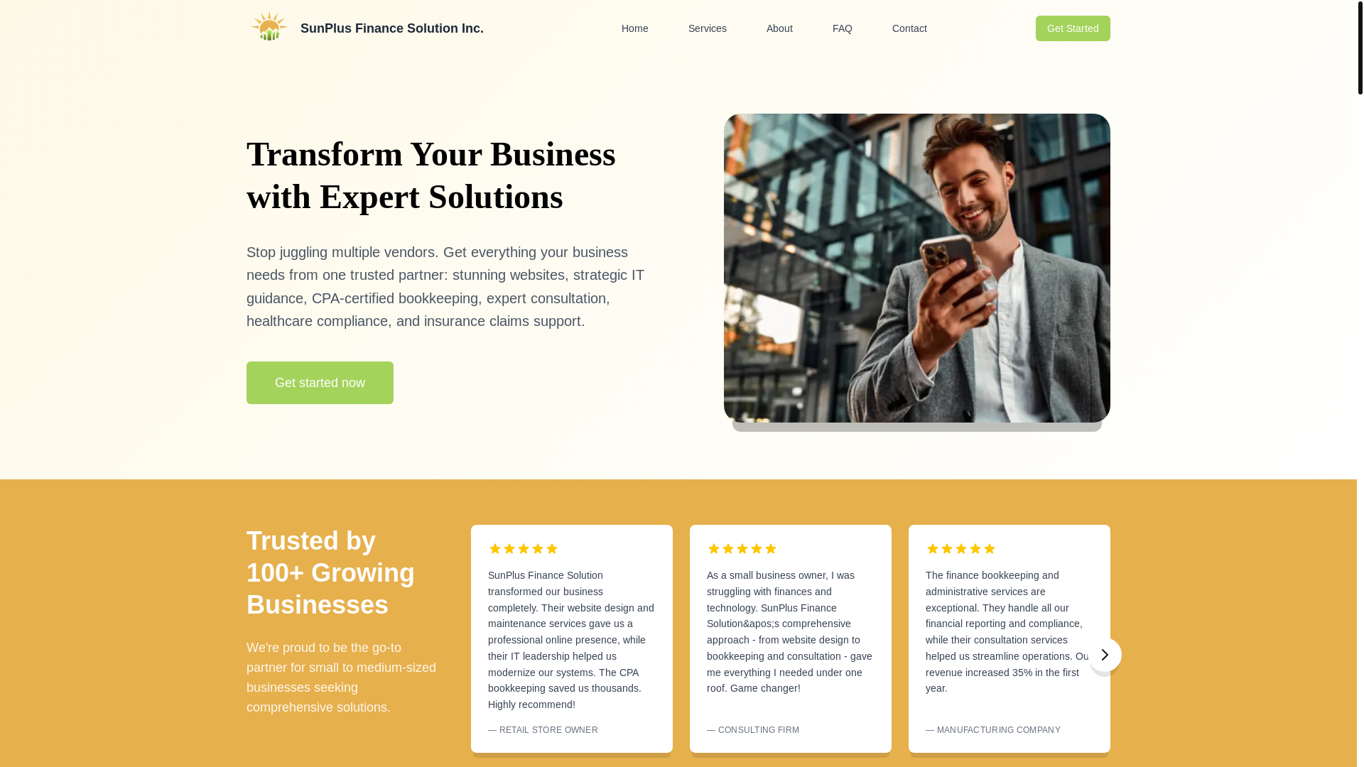 website screenshot of https://sunplusconsultations.com/