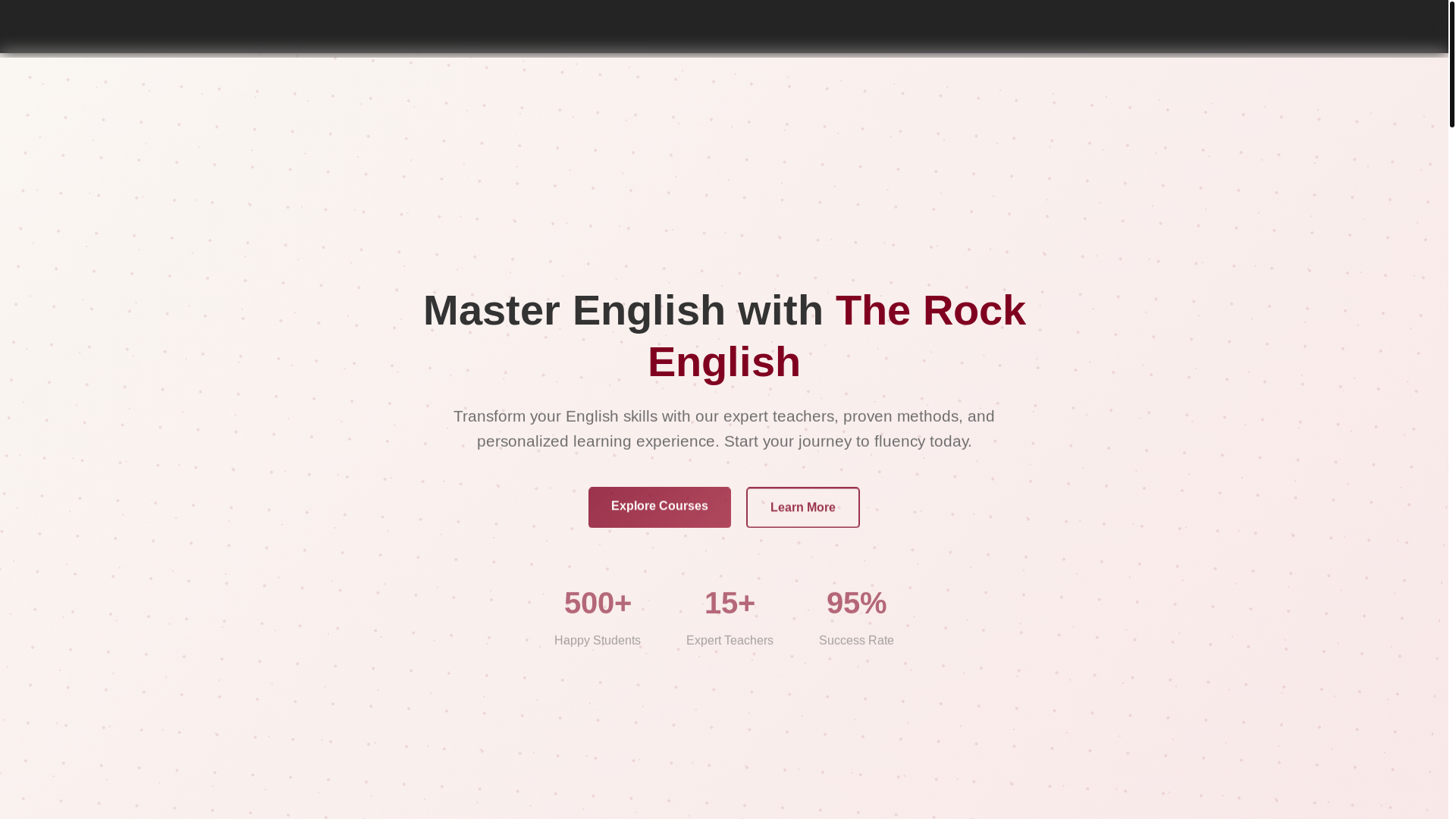 website screenshot of https://therock-english.com/