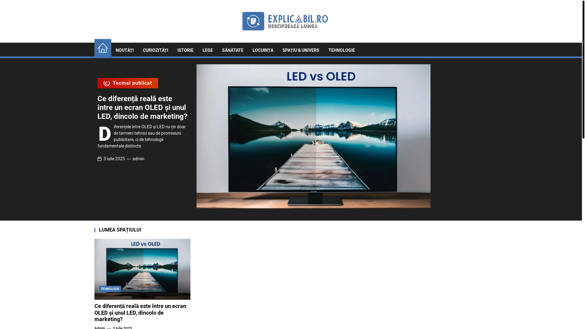 website screenshot of https://explicabil.ro/