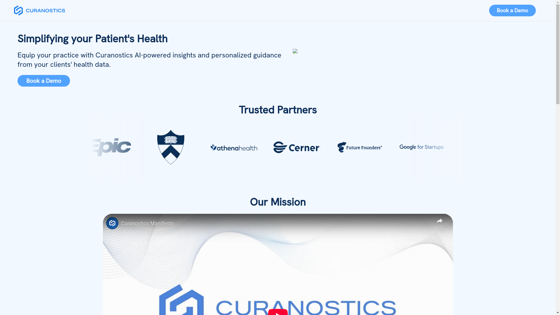 website screenshot of https://curanostics-website.pages.dev/