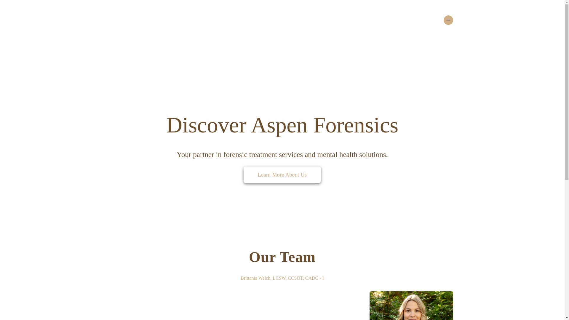 website screenshot of https://aspenforensics.org/