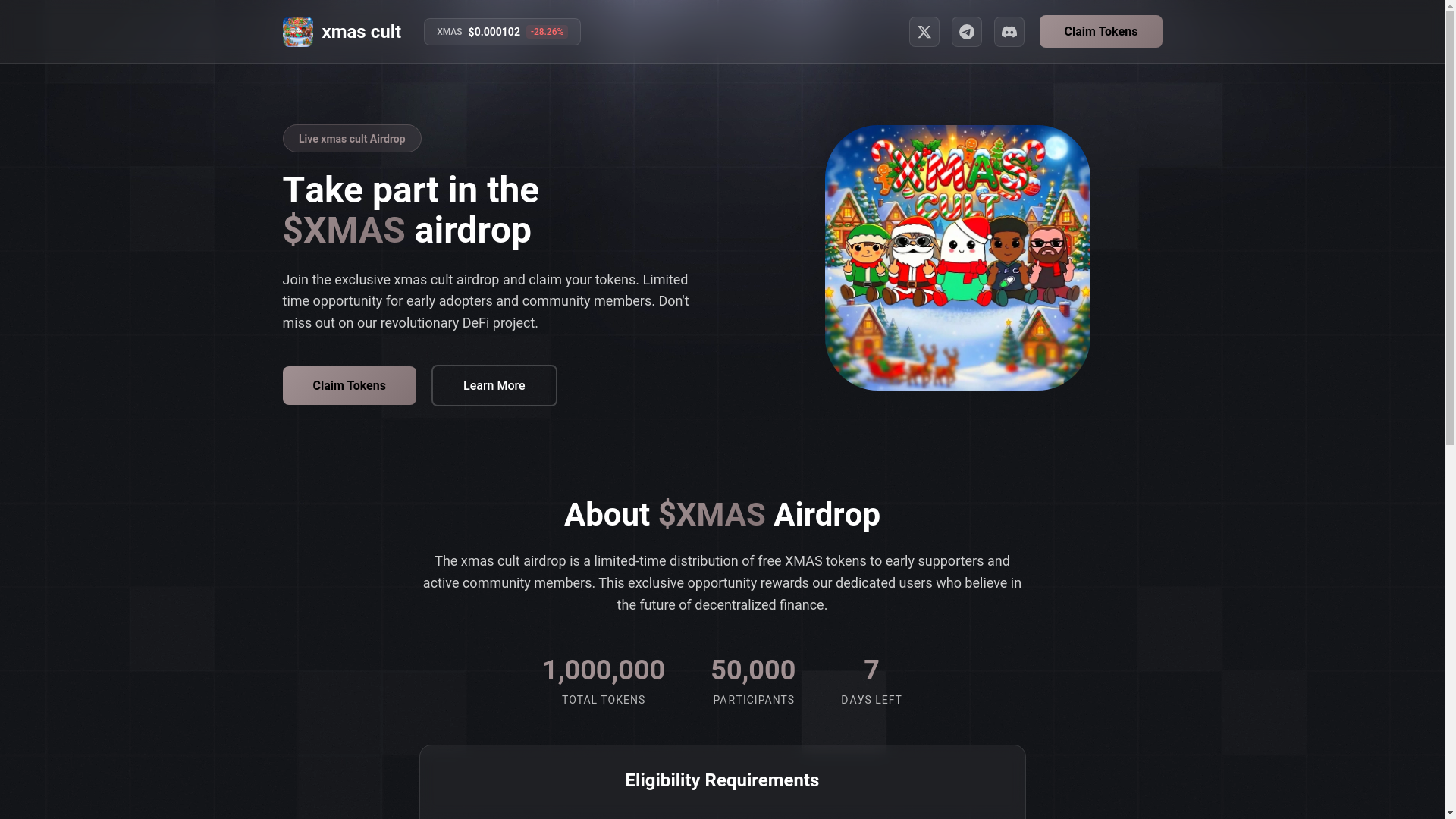 website screenshot of https://xmas-event.xyz/