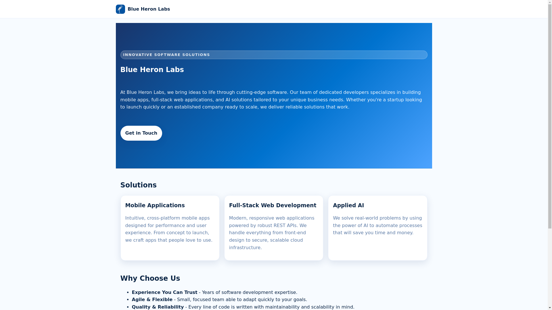 website screenshot of https://www-blueheronlabs-net.pages.dev/